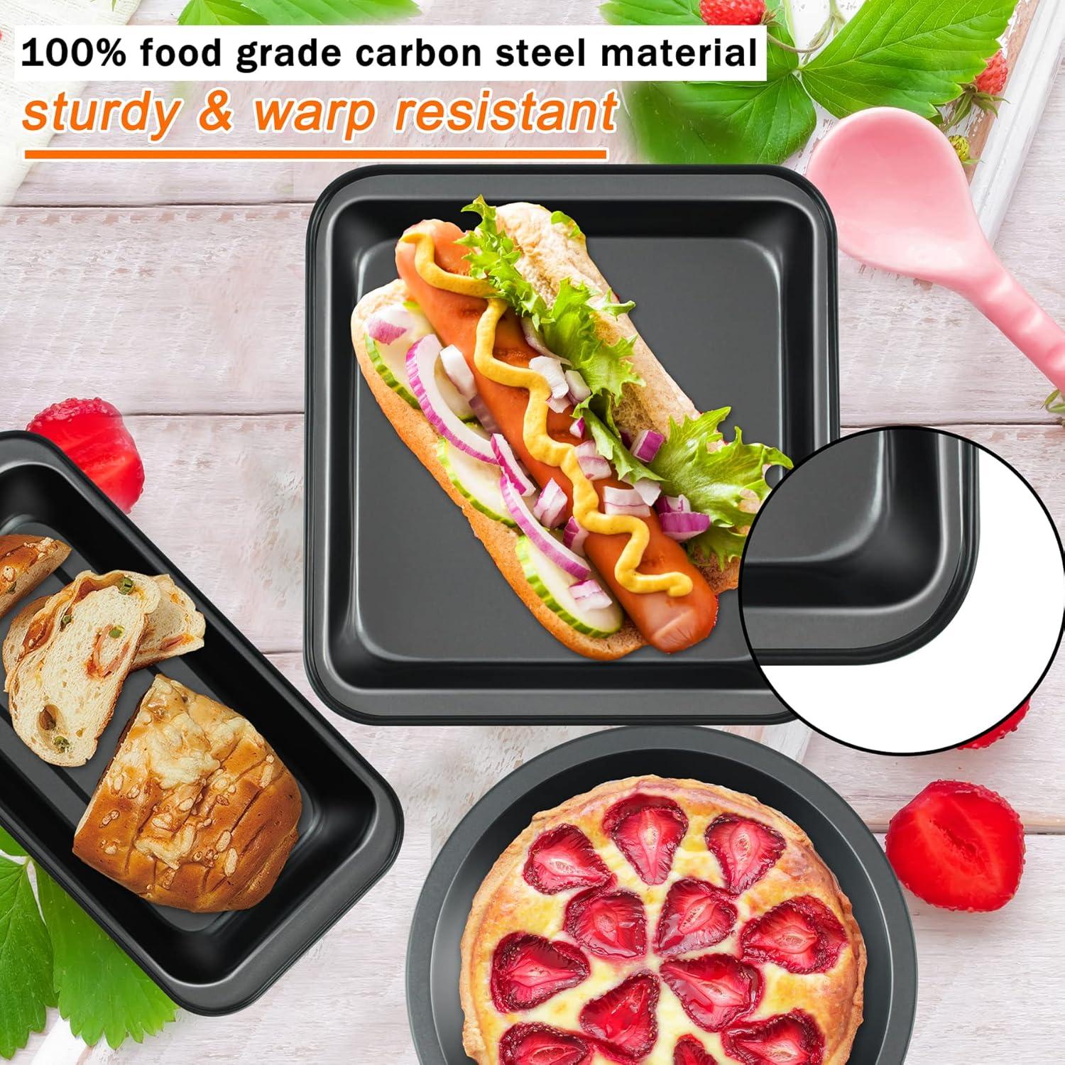 5-Piece Nonstick Carbon Steel Bakeware Set in Black