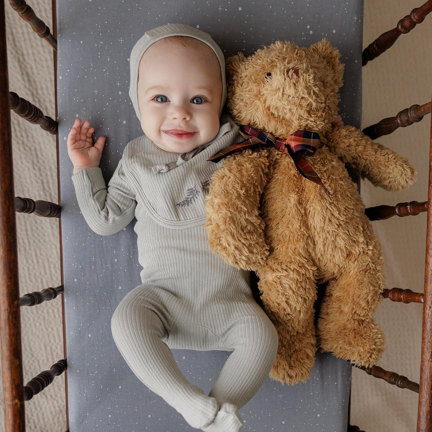 Ely's & Co. Baby Fitted Bassinet Sheet 100% Combed Jersey Cotton for Baby Boy 2 Pack