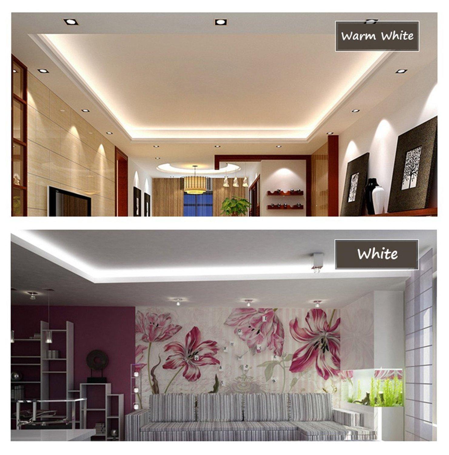 Warm White Color LED Strip Light, AC 110-120V Flexible/Waterproof/Multi-Modes Function/Dimmable SMD5050 LED Rope Light with Remote for Home/Office/Building Decoration (164ft/50m)