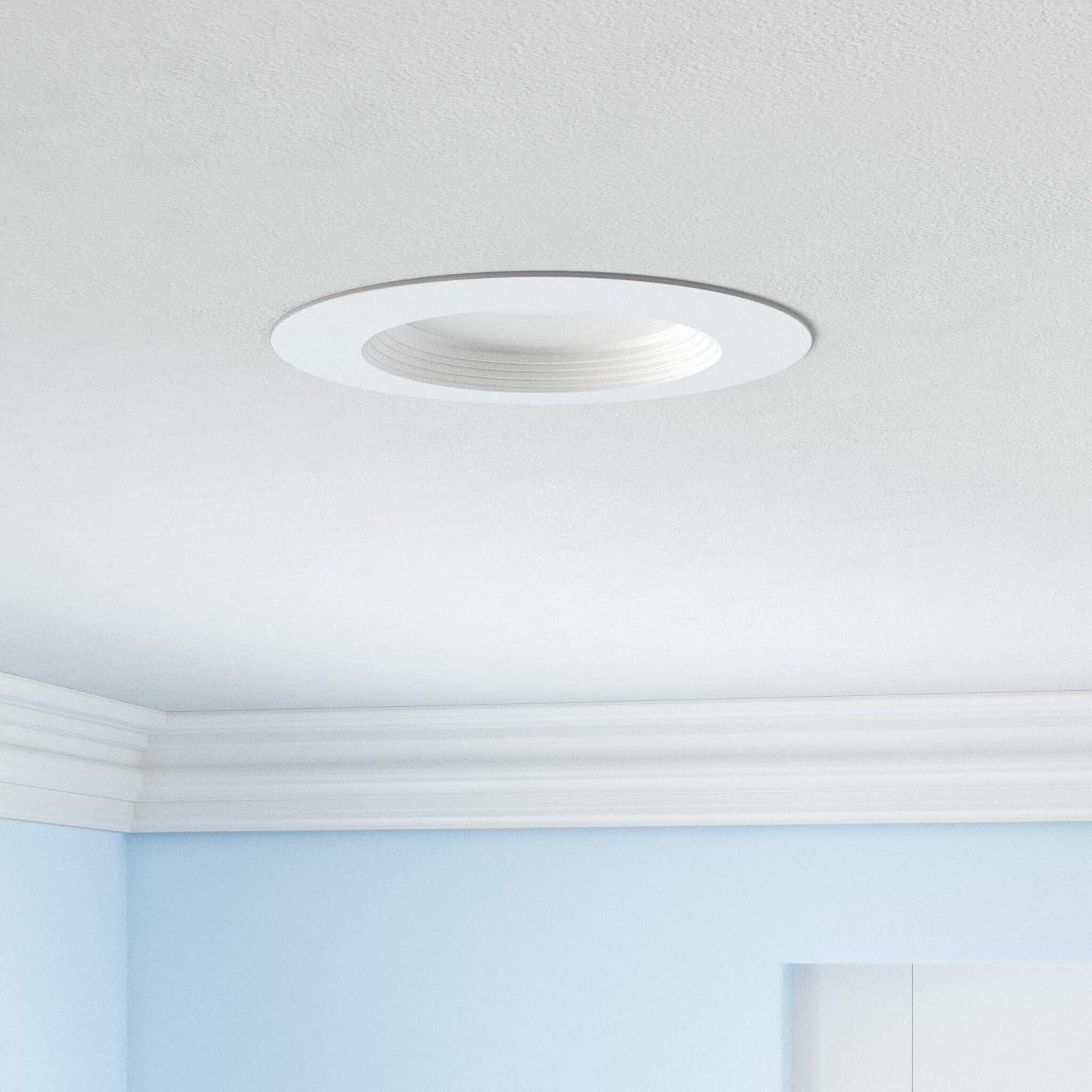 White 5/6 Inch LED Recessed Lighting with Baffle Trim