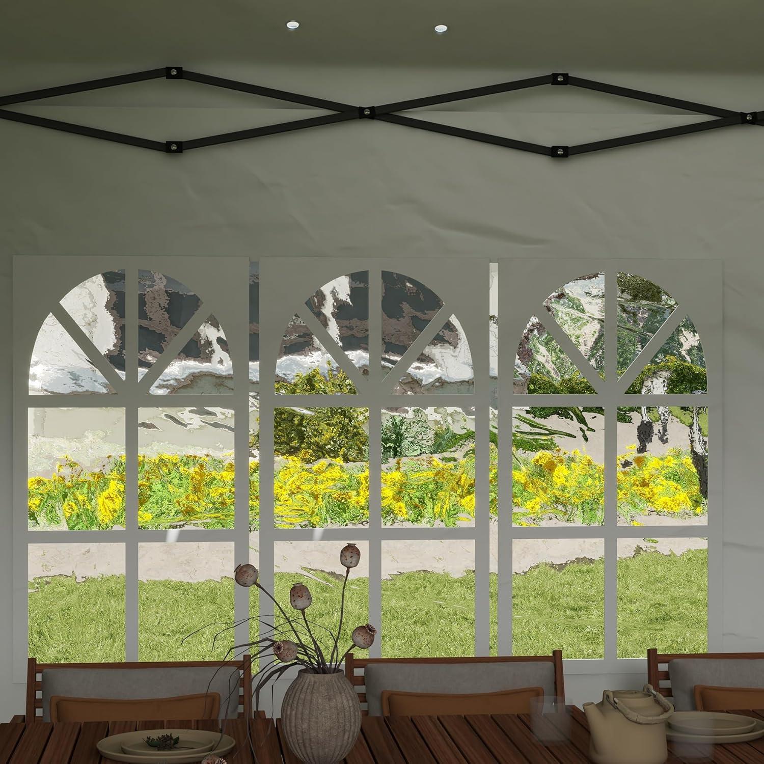 Outsunny 10' x 20' Heavy Duty Pop Up Canopy Party Tent with 4 Removable Sidewalls, Outdoor Cabana Gazebo with Carry Bag, Weather Protection, White