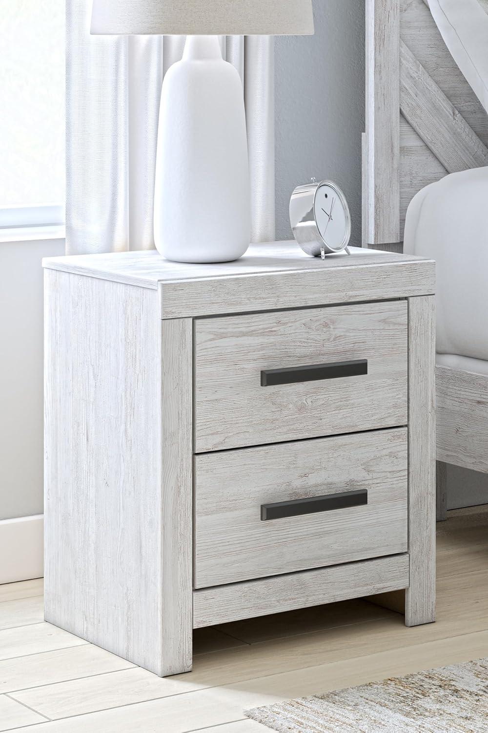 Signature Design by Ashley Cayboni 2 Drawer Nightstand, Whitewash