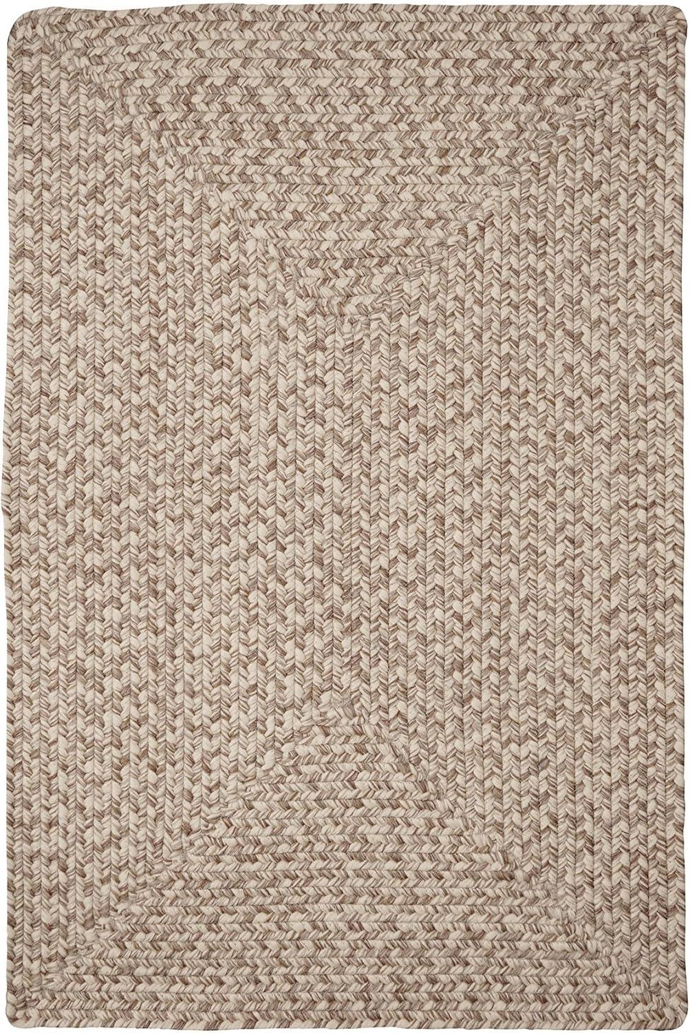 Tan Braided Synthetic Easy Care Area Rug, 5' x 8'