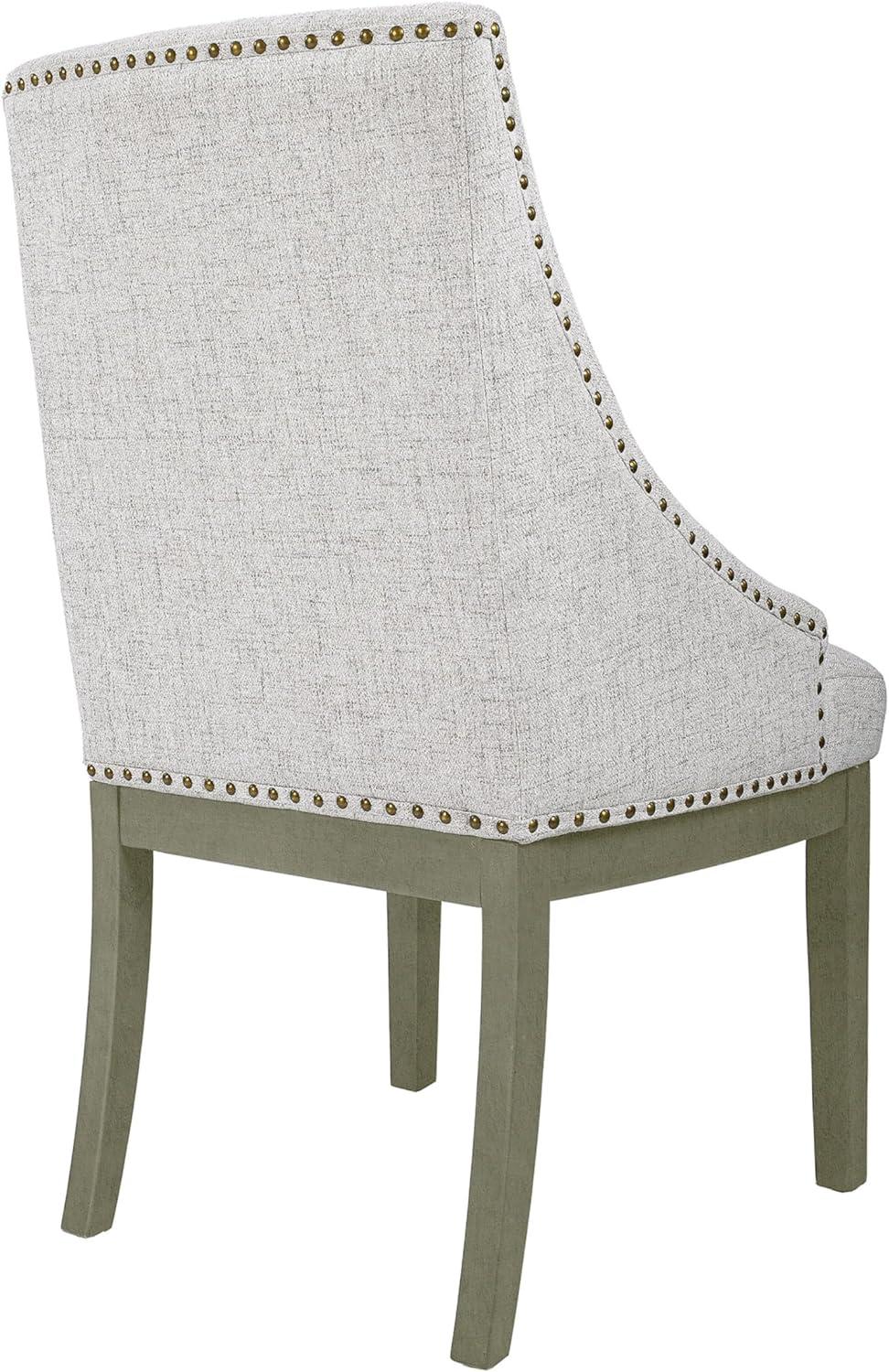 HomePop Upholstered Side Chair Neutral: Polyester Armless Accent Chair, Swoop Back Design, Plywood Frame