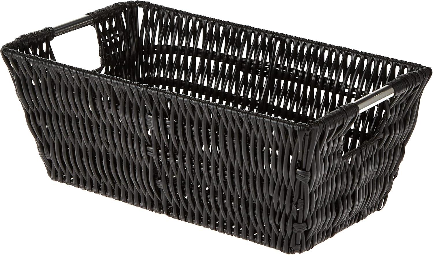 Black Rattique Shelf Tote by Whitmor