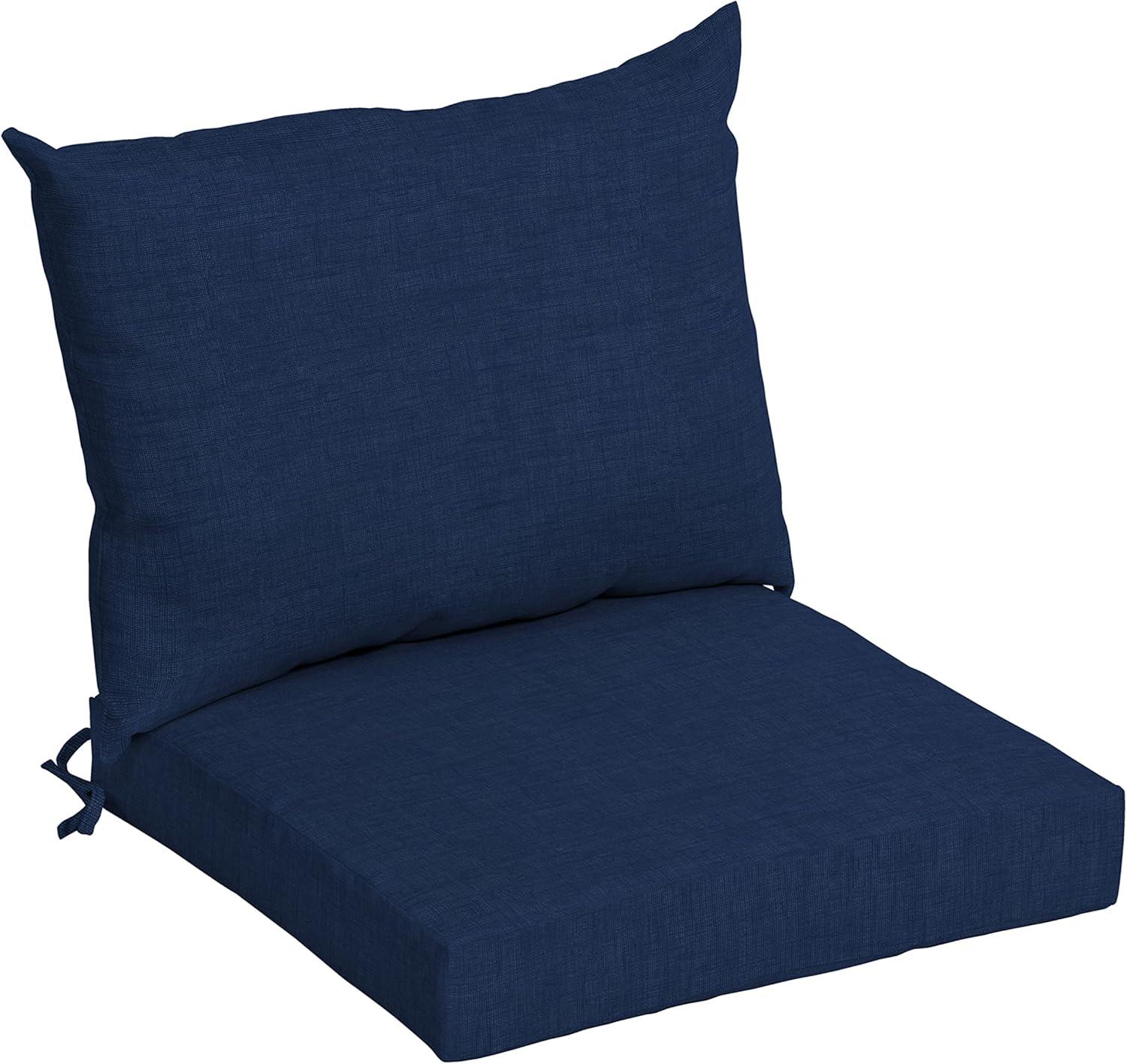 Sapphire Blue Polyester Outdoor Dining Chair Cushion Set