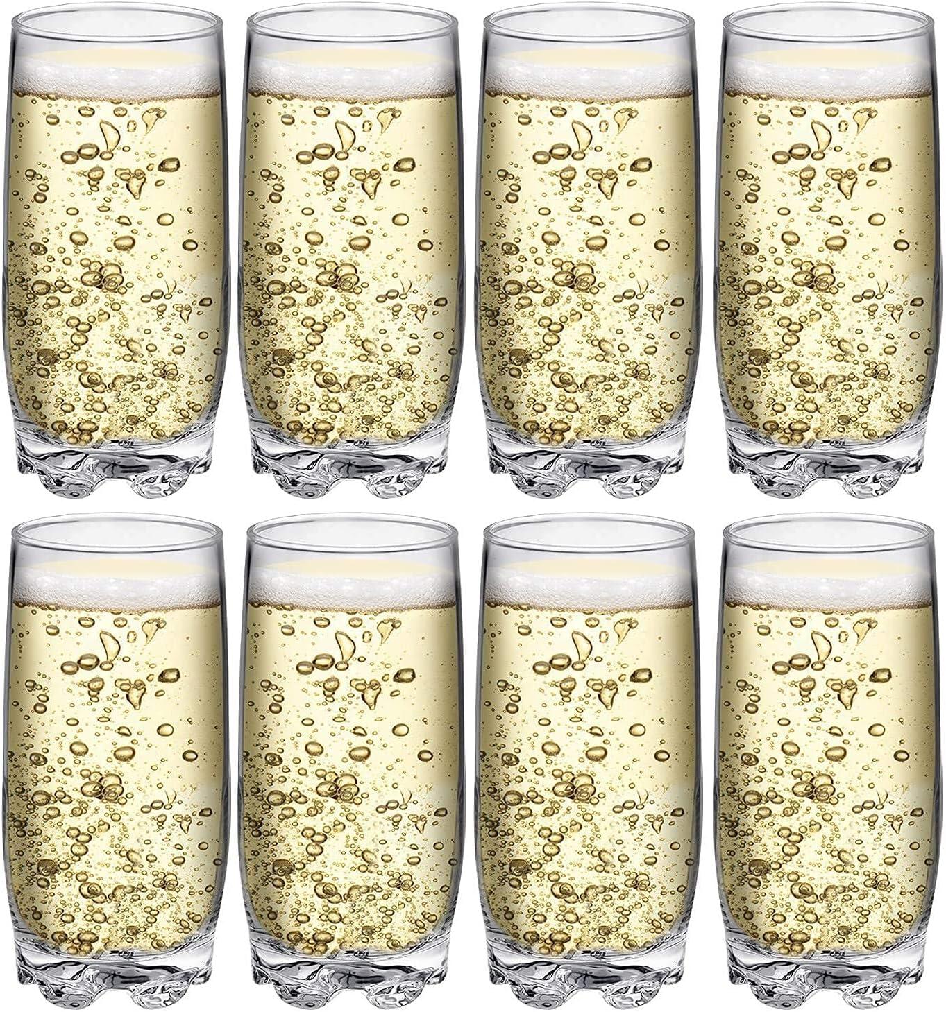 Home Essentials & Beyond Highball Glasses 13.25 Oz Glass Drinking Cups for Cocktails & Juices, 8 Pack