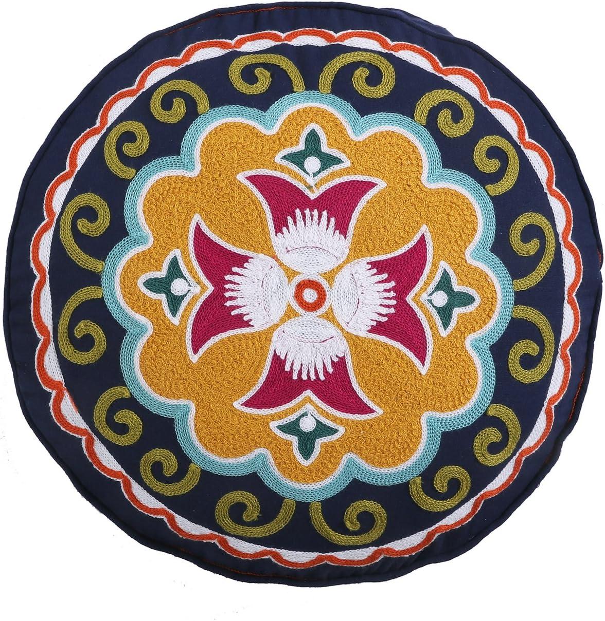 Amelie Embroidered Medallion Decorative Round Pillow - Levtex Home