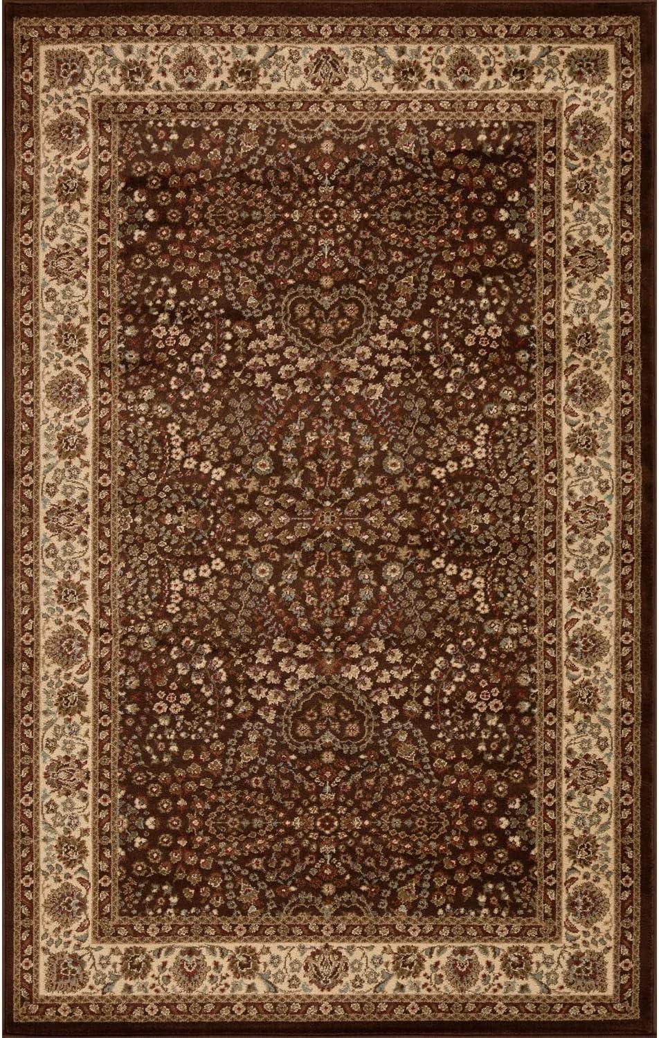 Rhea Oriental Floral Scroll Power Loomed Indoor Area Rug or Runner by Haus & Home