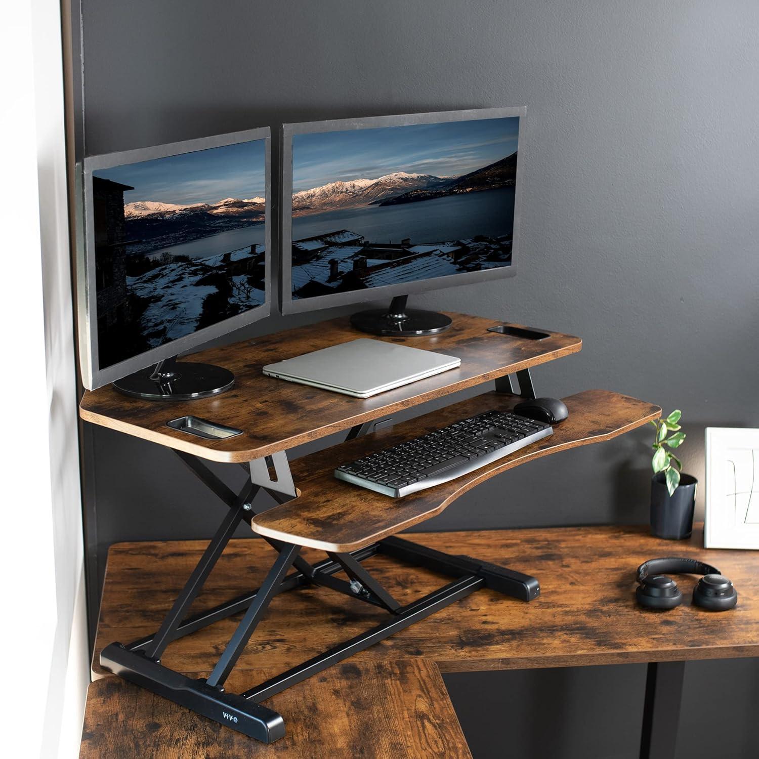 Vivo VIVO Height Adjustable Corner Desktop Monitor Riser 38" (DESK-V000KL series)