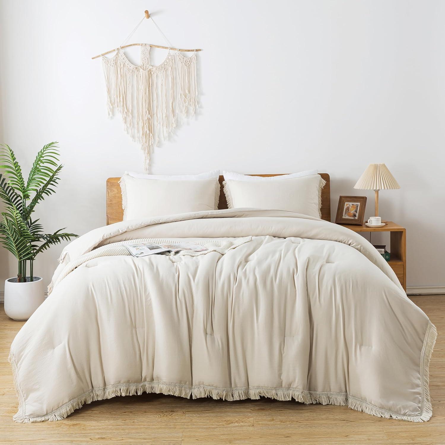 Bedding Comforter Set Beige - 3 Piece - King