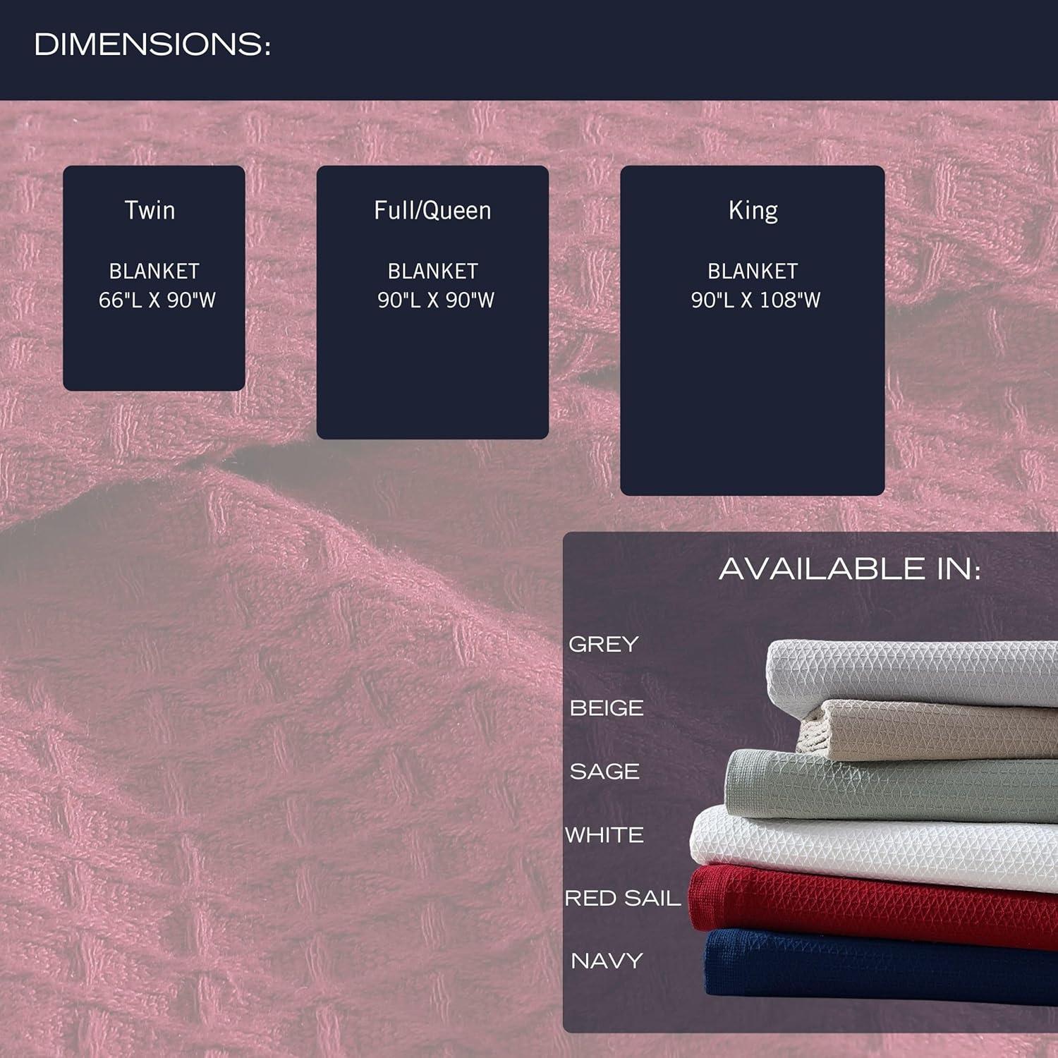 Nautica Nautica Baird Solid Cotton Reversible Blanket