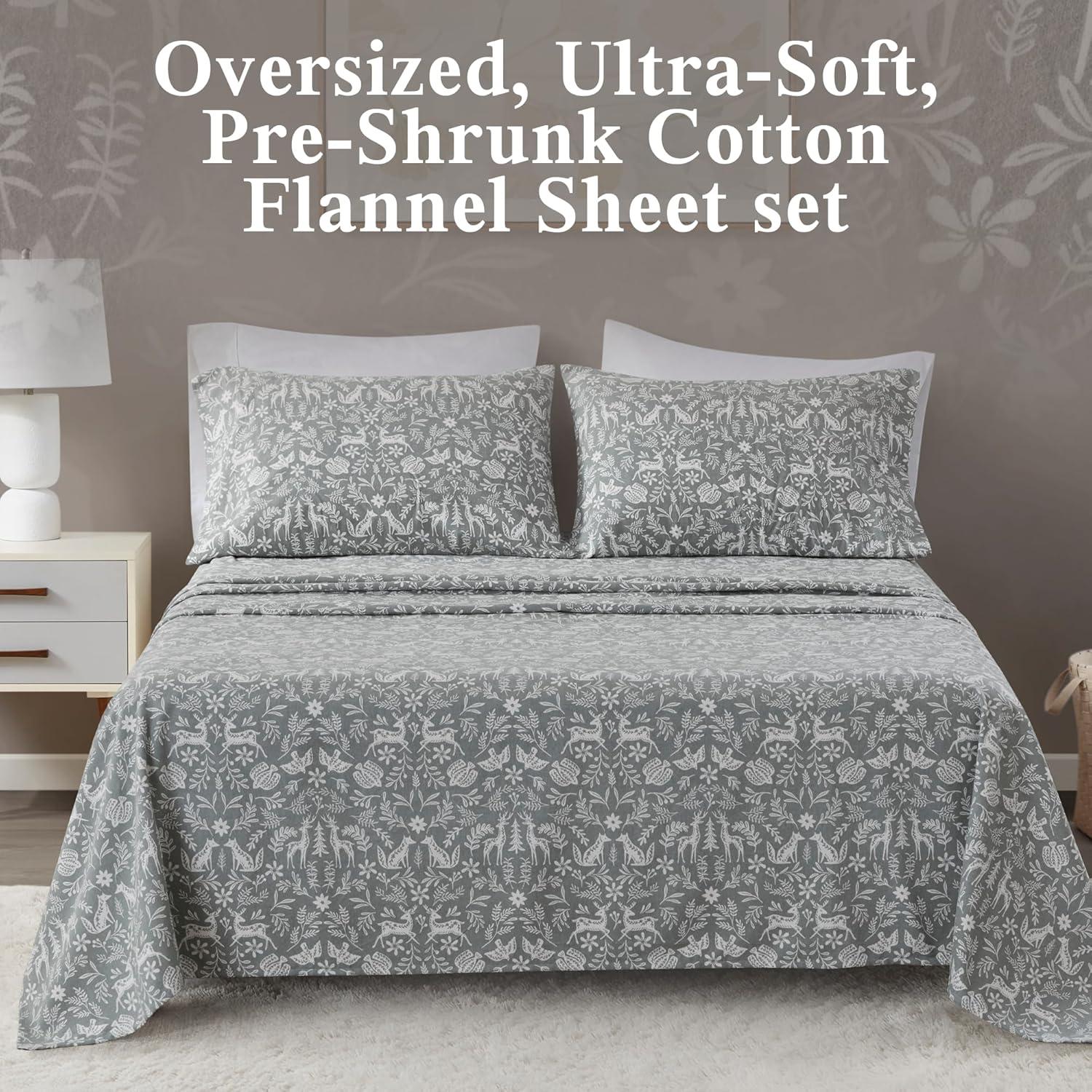 Oversized Cotton Flannel 4pc Sheet Set - Beautyrest