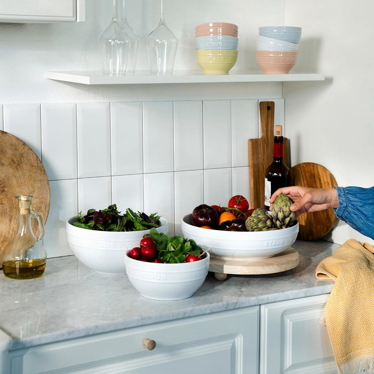 Staub White 2-Piece Nested Serve Bowl Set
