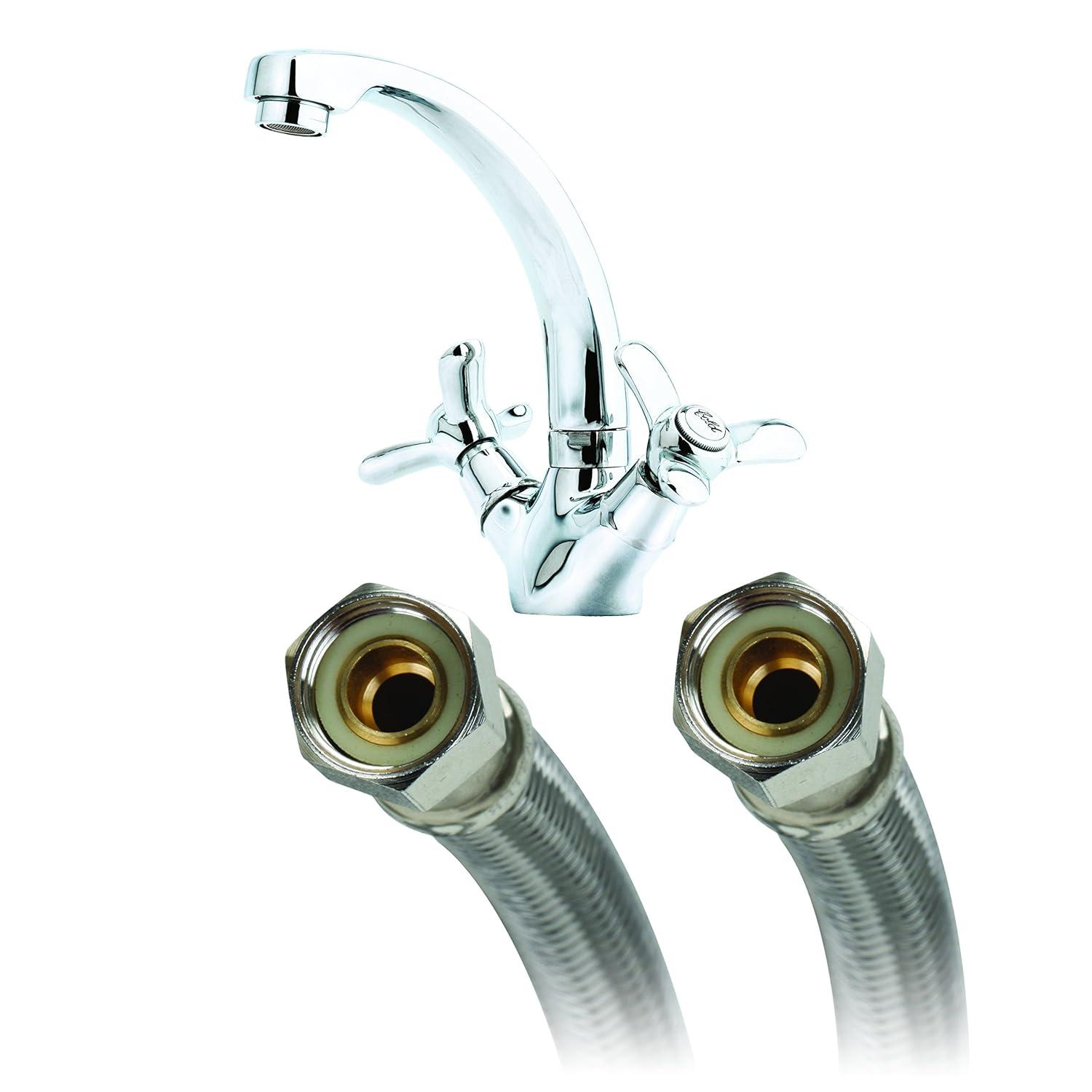 Fluidmaster B6F16 Braided Stainless Steel Faucet Connector 16"