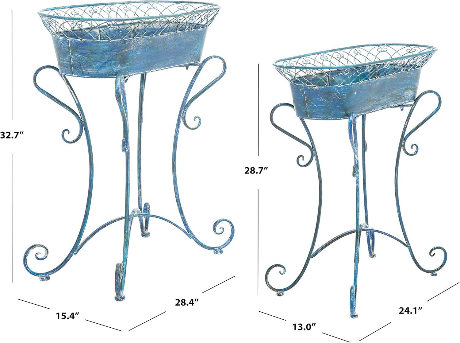 Safavieh Hendrick Outdoor Patio Planters - Antique Blue