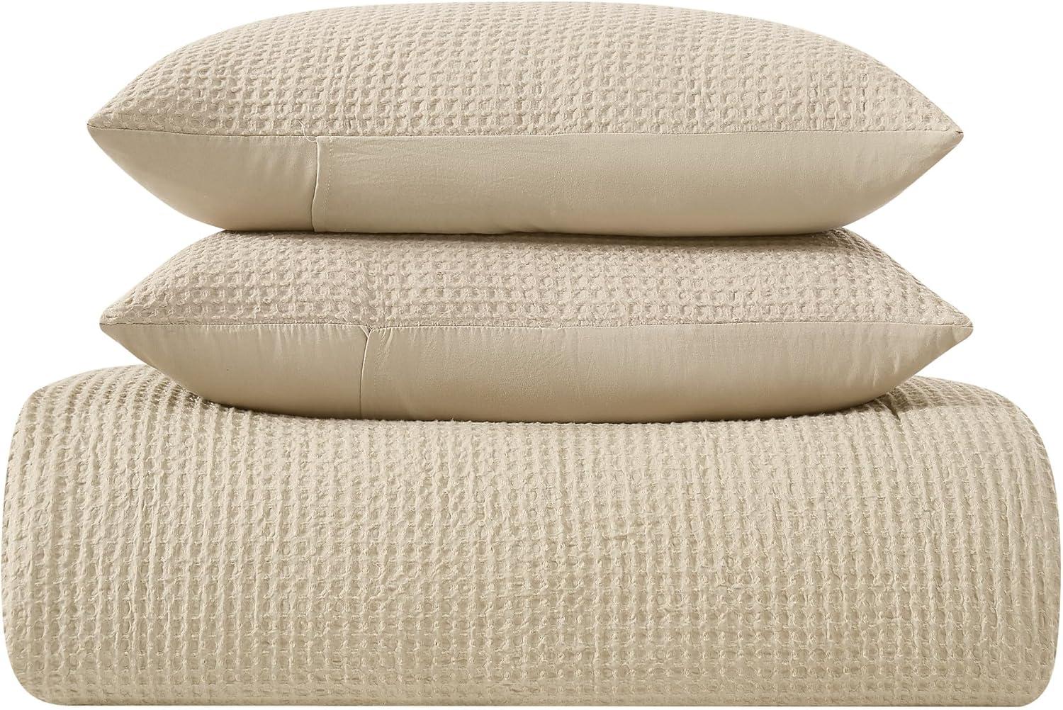 Truly Soft Textured Waffle Weave Comforter Set