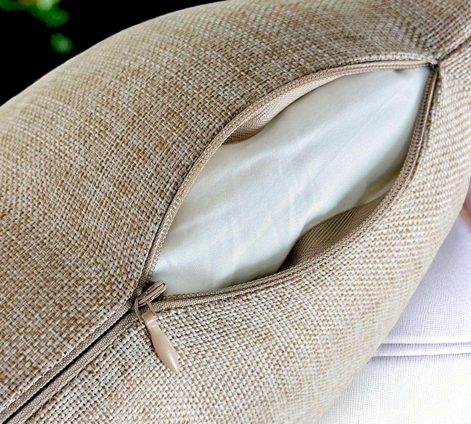 Aiking Home Woven Fine Faux Linen Throw Pillow Cover, size 12"x24", Wheat