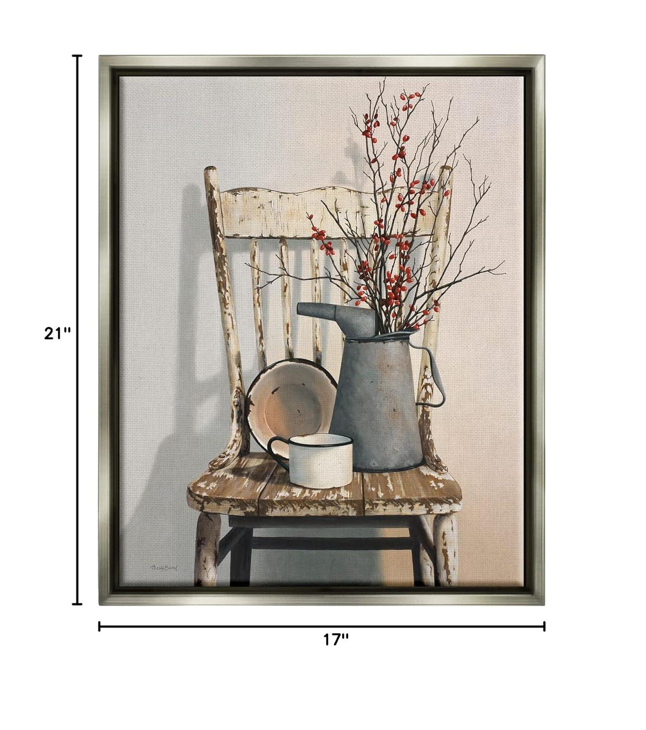 Stupell Industries Vintage Rustic Things Neutral Painting Gray Floater Framed Canvas Wall Art, 16 x 20