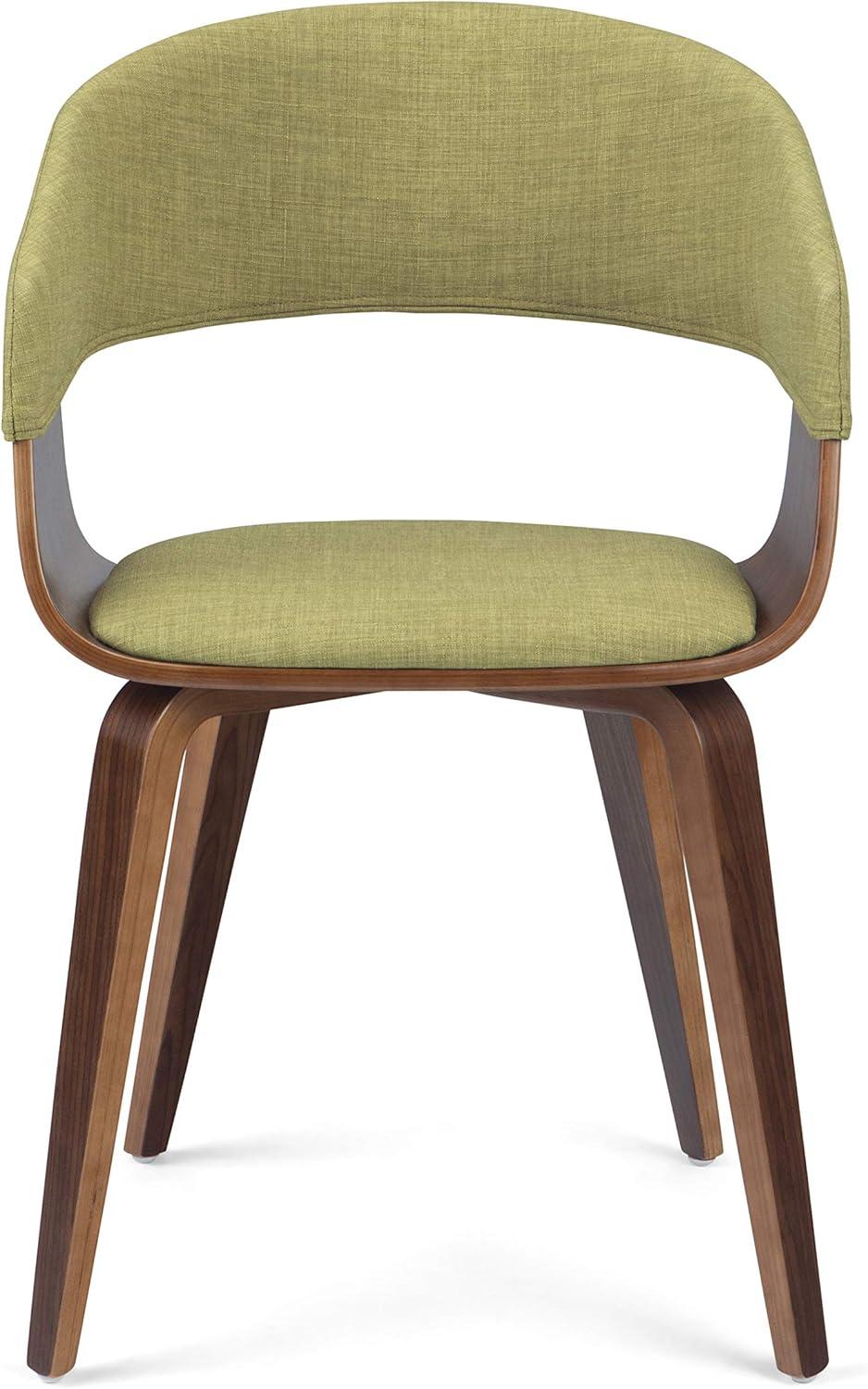 Acid Green Linen Upholstered Bentwood Dining Chair