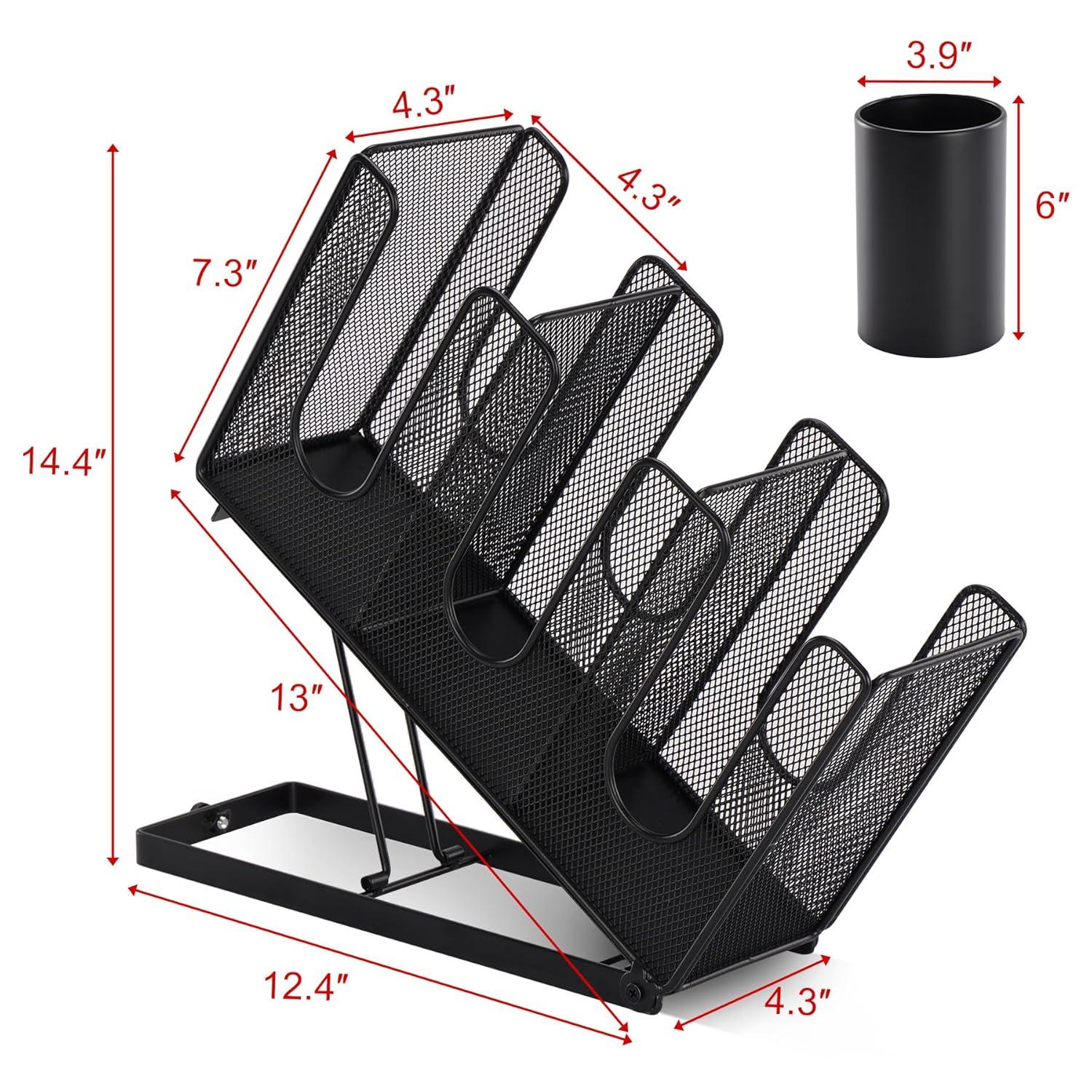 Paper Cup and Lid Holder with Straw Organizer, Disposable Coffee Cup Dispenser for Countertop Coffee Station Bar Restaurant Breakroom, Black