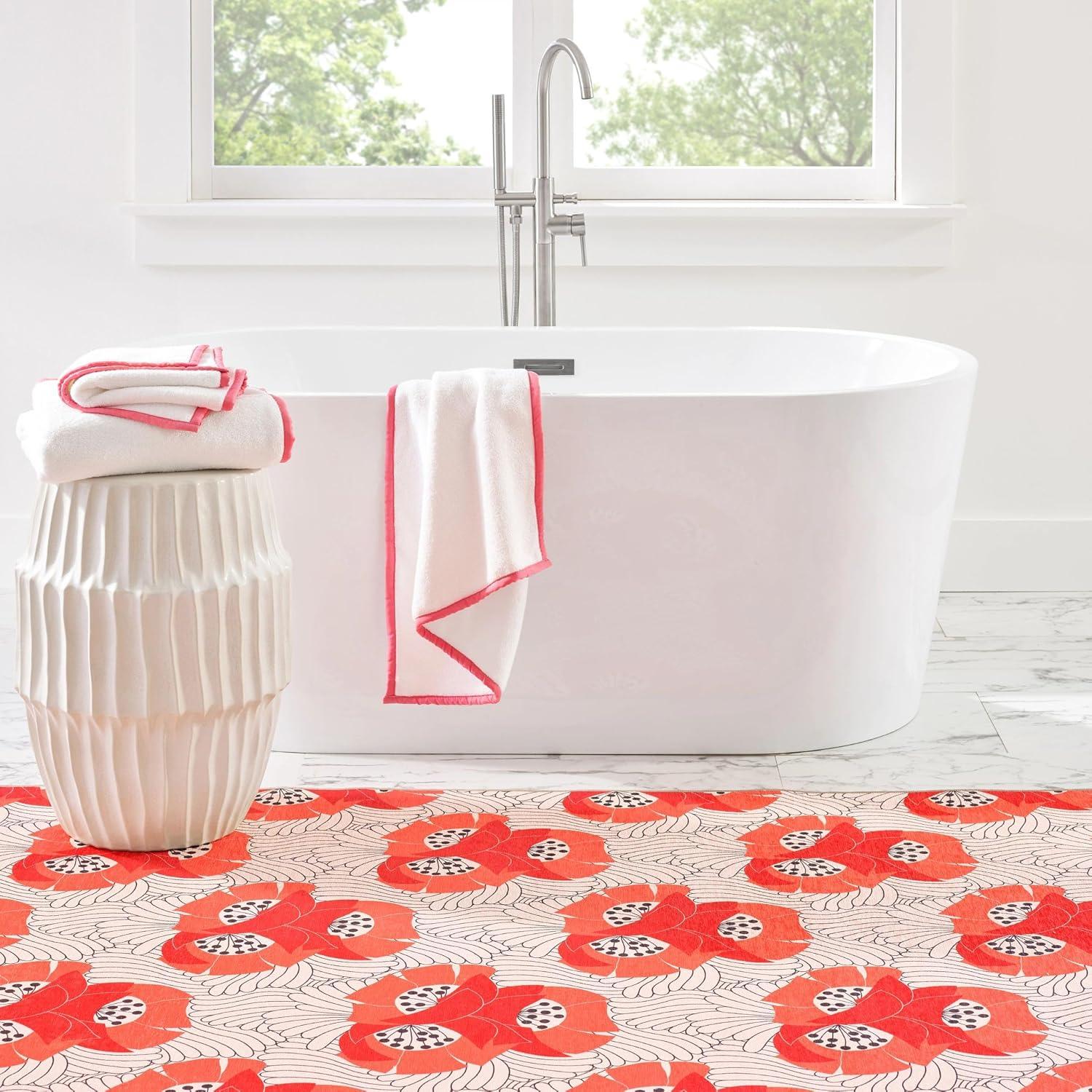 Annie Selke - Dash & Albert Japanese Poppy Multi Machine Washable Rug, 5x8, Multi