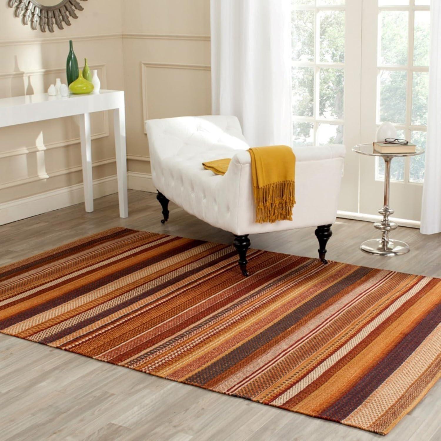 Grice Kilim Hand Woven Wool Striped Rug