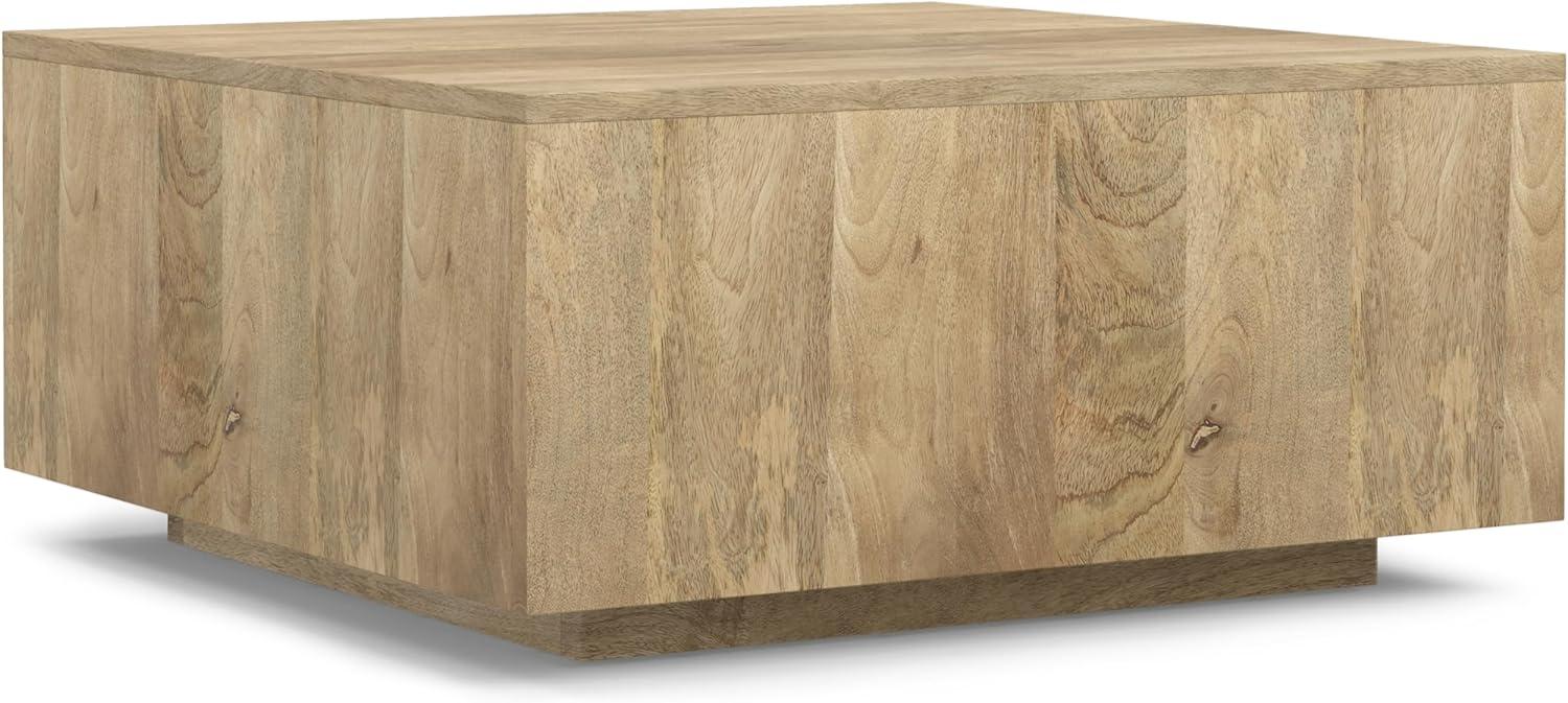 Simpli Home Lockhart Solid Mango Wood Square Coffee Table In Natural