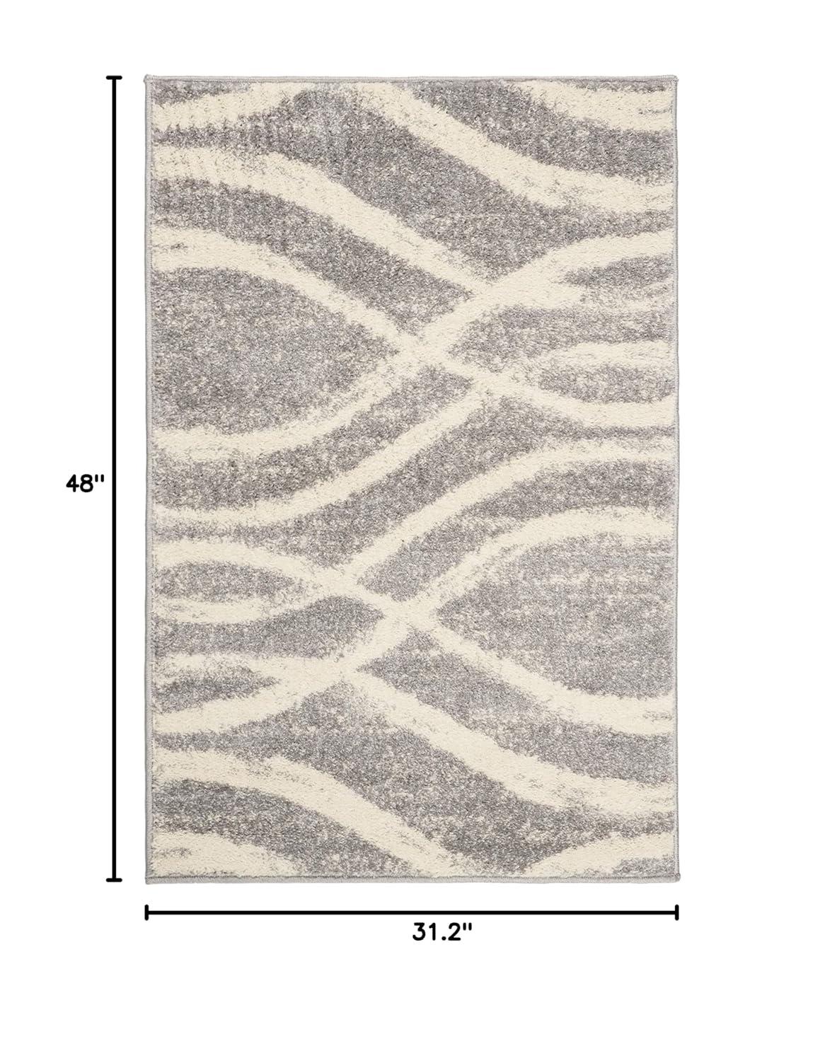 Adirondack ADR125 Non-Shedding Power Loomed Indoor Runner Rug - Grey/Cream - 2'6"x16' - Safavieh