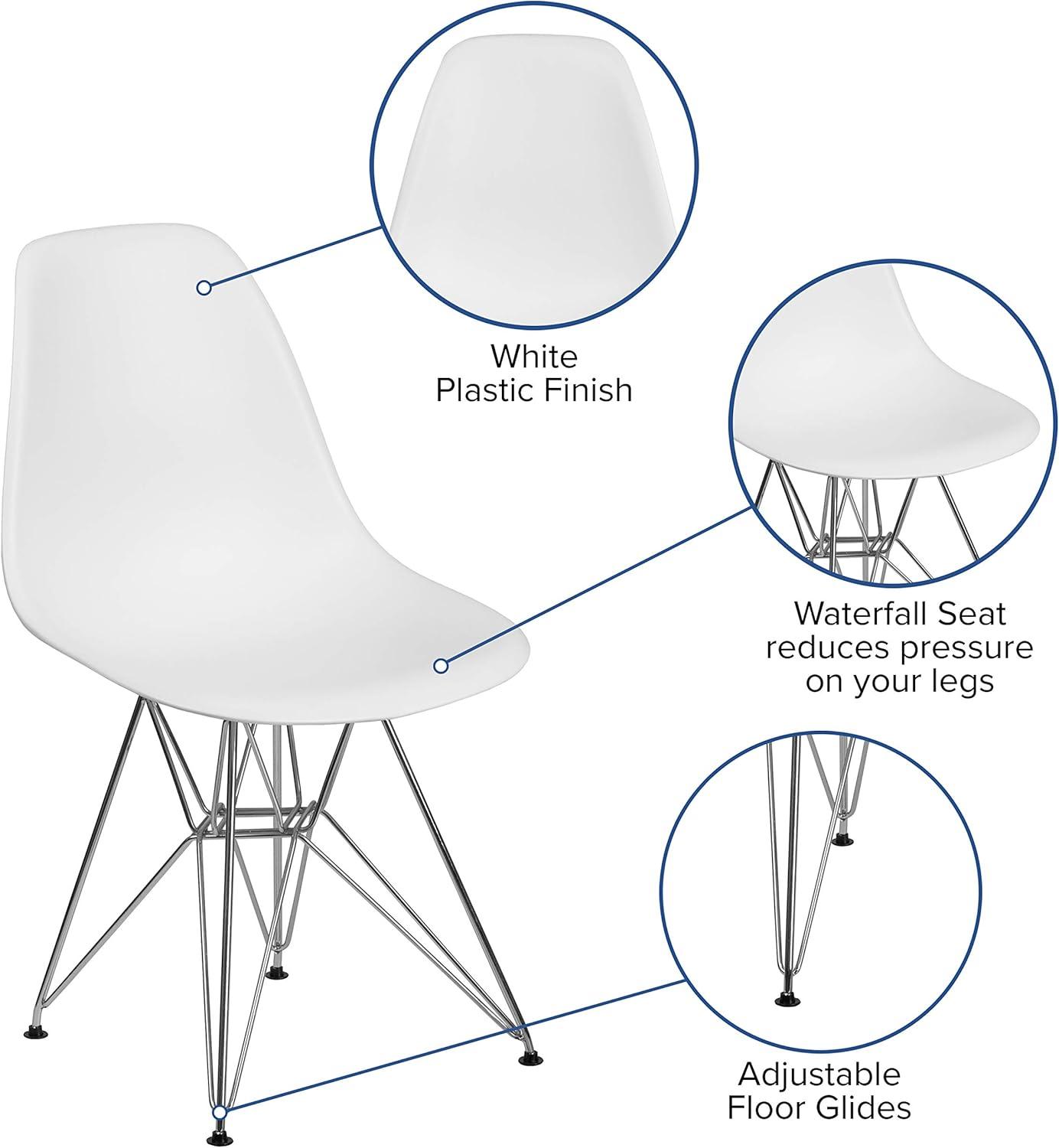 Flash Furniture Elon Series Plastic Chair with Chrome Base