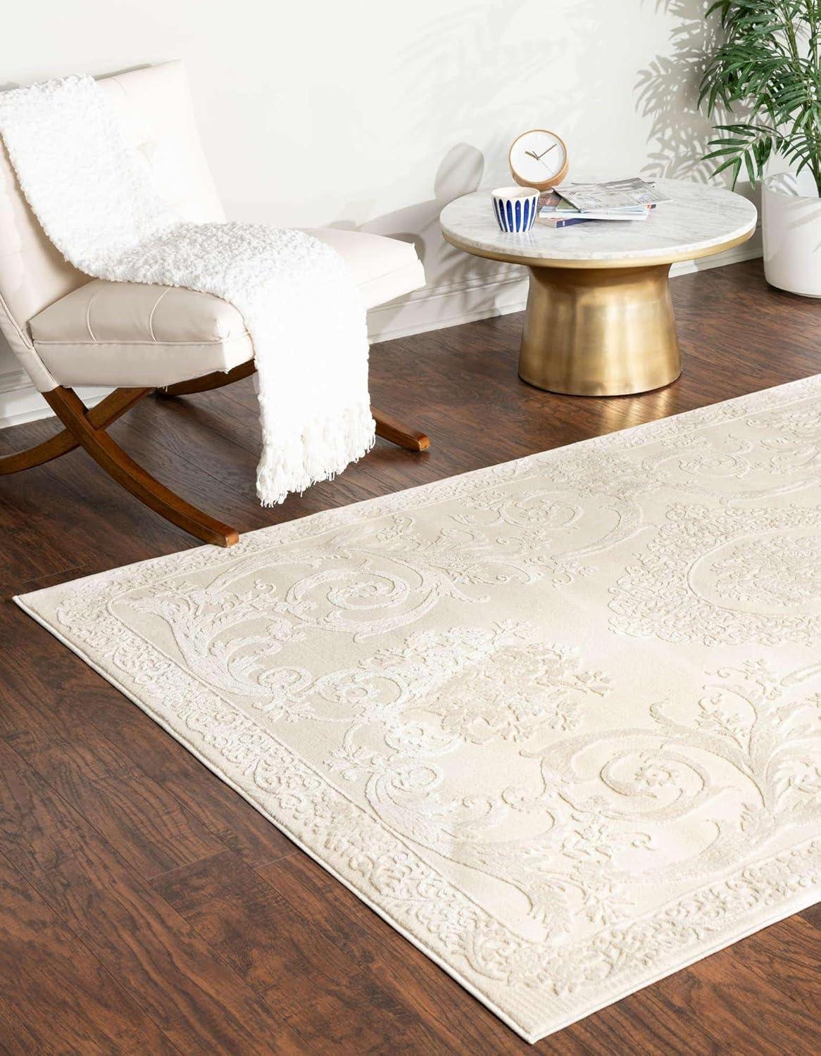 Unique Loom Finsbury Collection Area Rug - Diana (6' x 9' Rectangle Ivory/Beige)