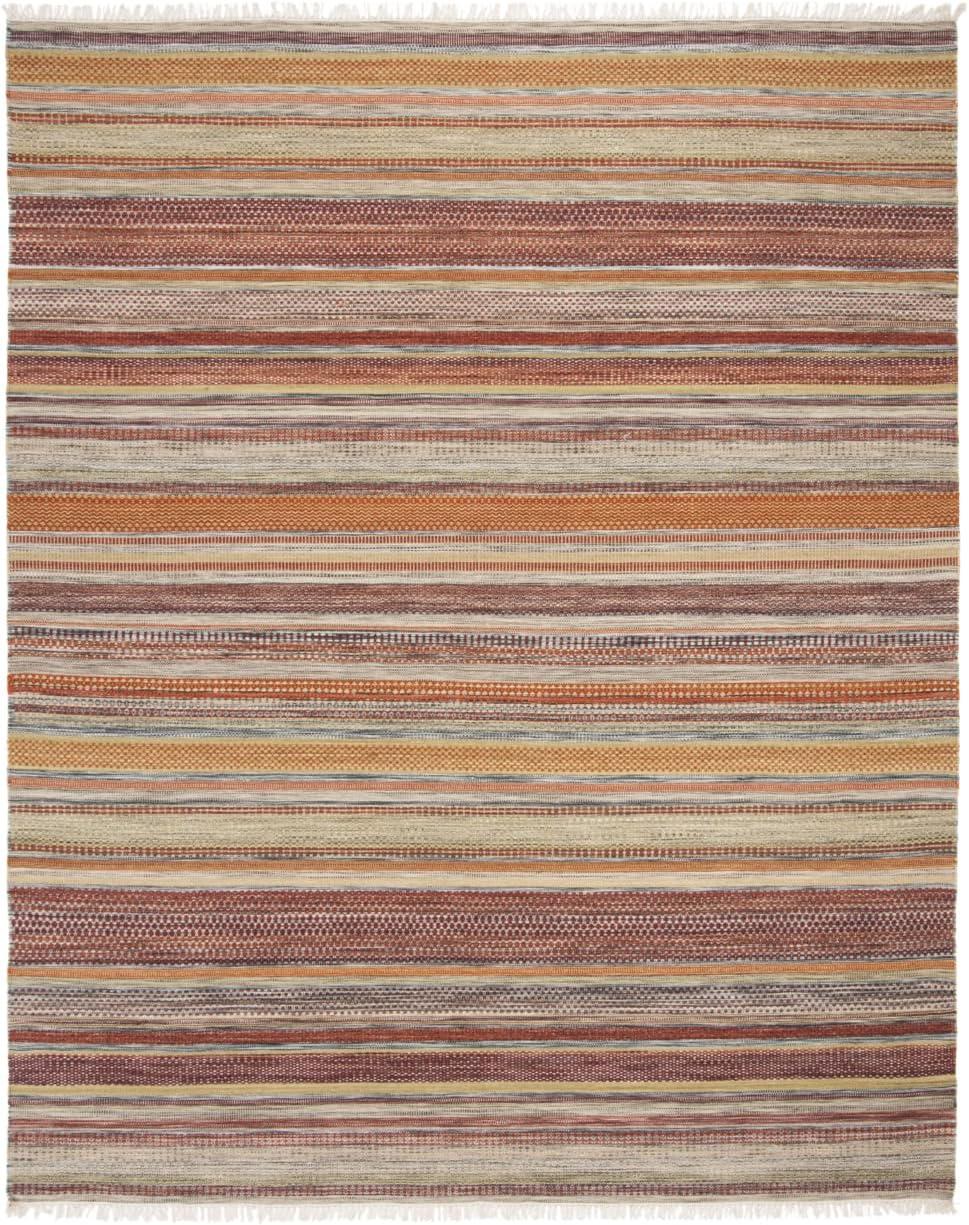SAFAVIEH Striped Kilim Ethel Wool Area Rug, Beige, 9' x 12'