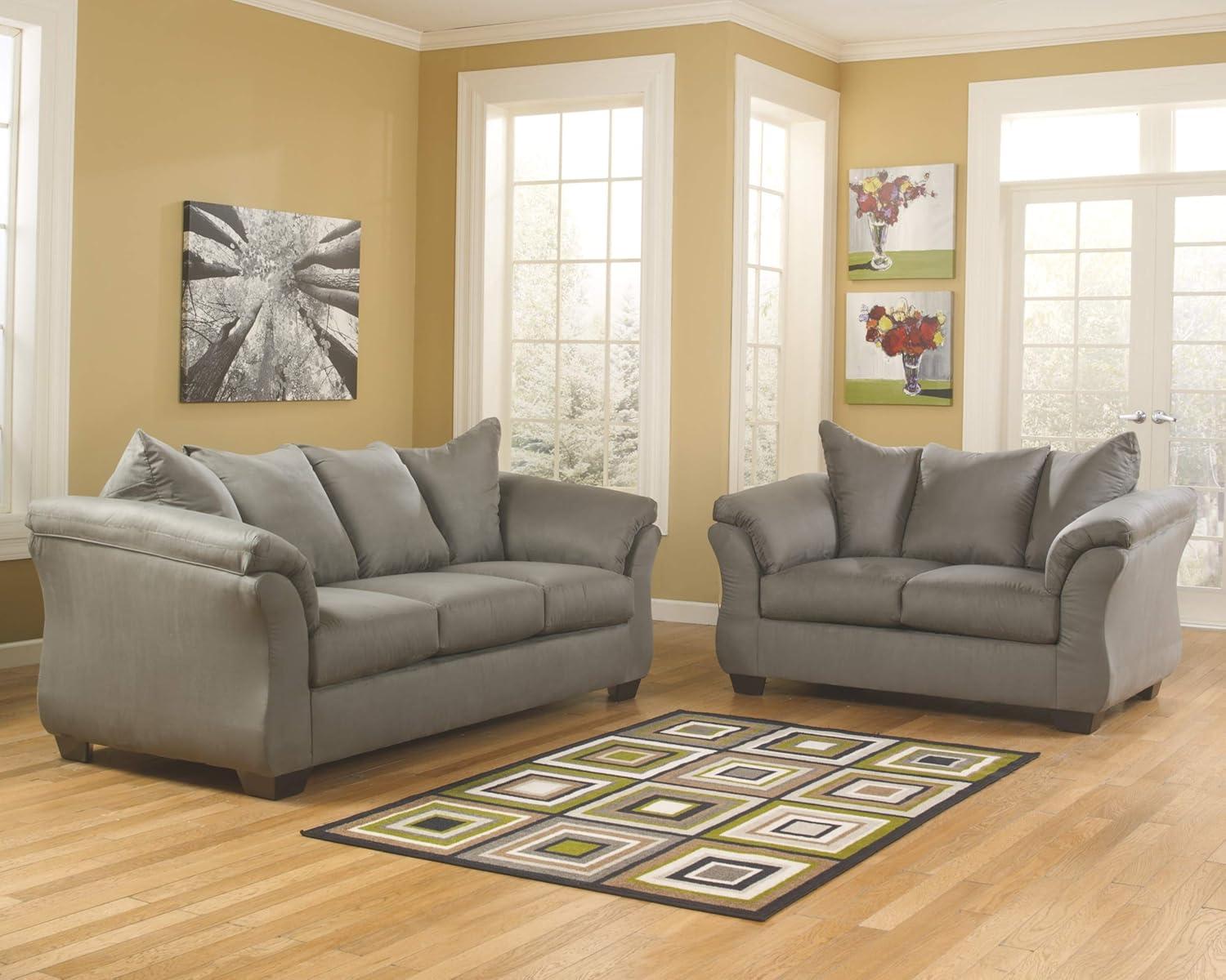 Signature Design by Ashley Darcy Fabric Sofa in Cobblestone