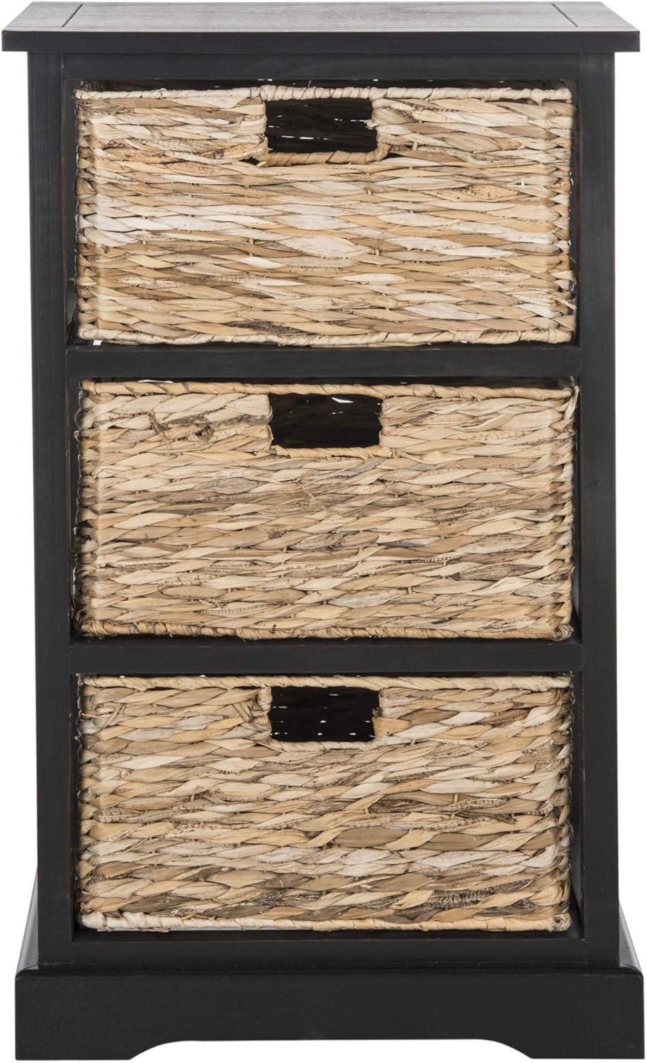 Halle Storage Side Table - AMH5738 - Distressed Black - Safavieh Couture
