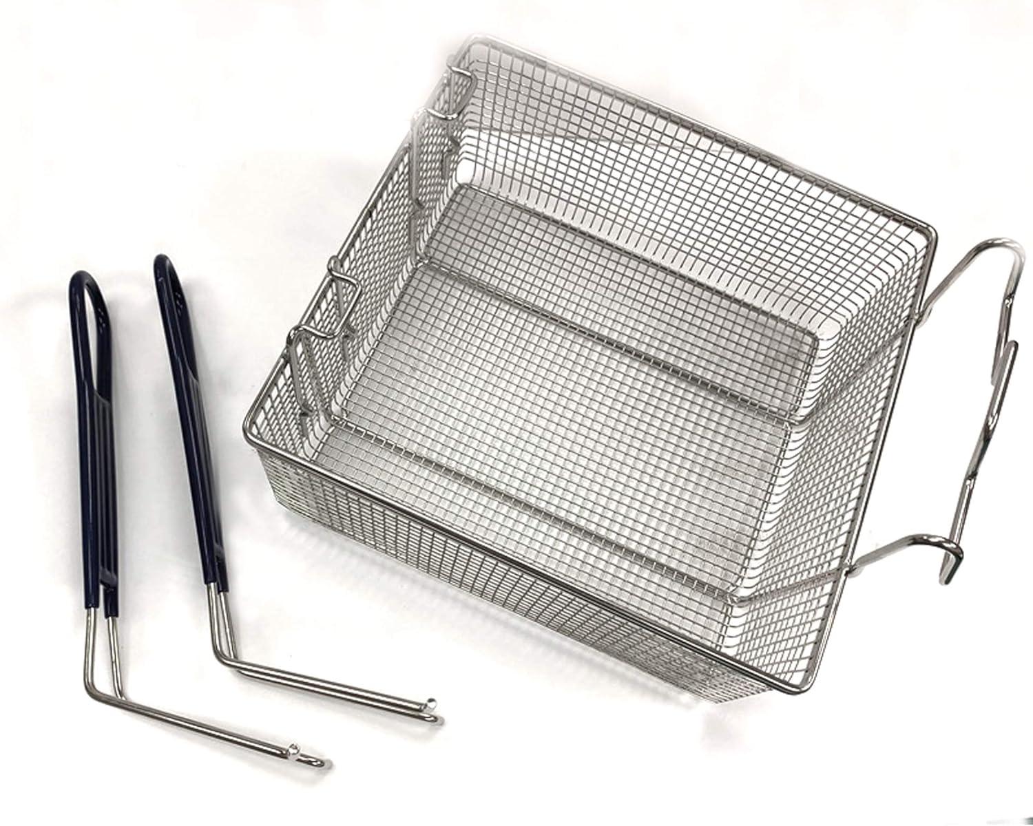 ZRQarq 700-189 Double Fryer Basket Fits 4-gal & 9-gal Stainless Bayou Fryers Features Cool Touch Handle Wire Mesh Basket Perfect For Frying Fish Shrimp Chicken Onion Rings Hushpuppies and Fries