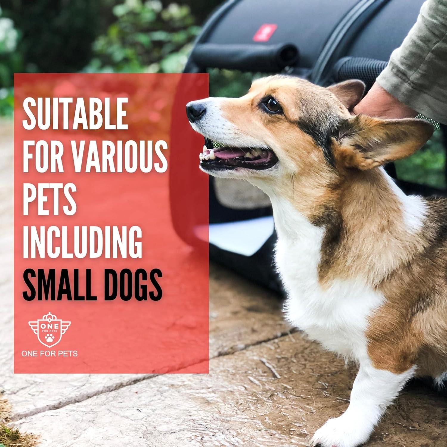 Portable 2-in-1 Double Pet Kennel/Shelter, Fabric, Black/Royal Blue 20"x20"x39" - Car Seat-Belt Fixture Included (Black)