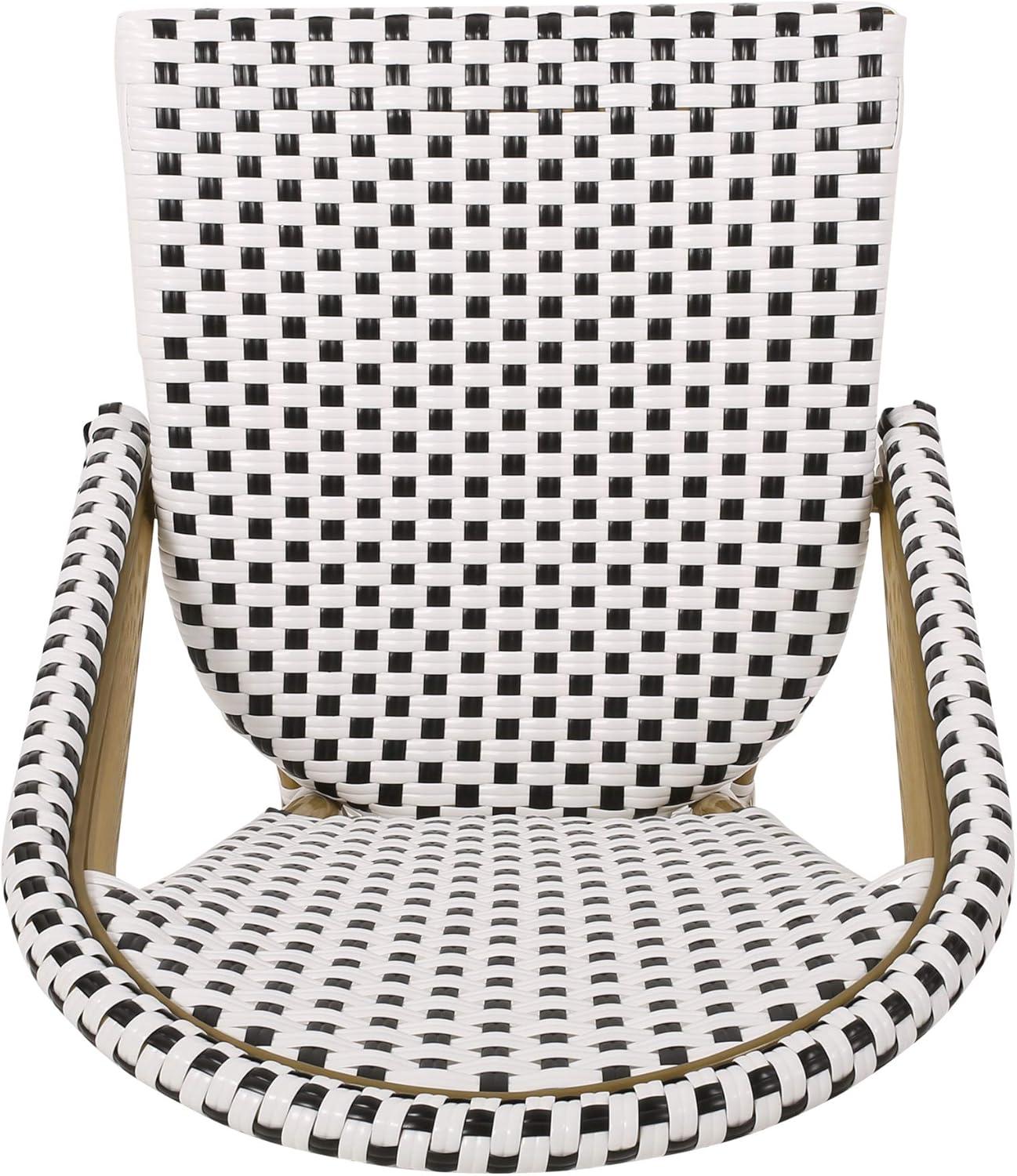 Christopher Knight Home Elize Outdoor French Cafe Chairs (Set of 4) by  Black + White + Bamboo Print Finish
