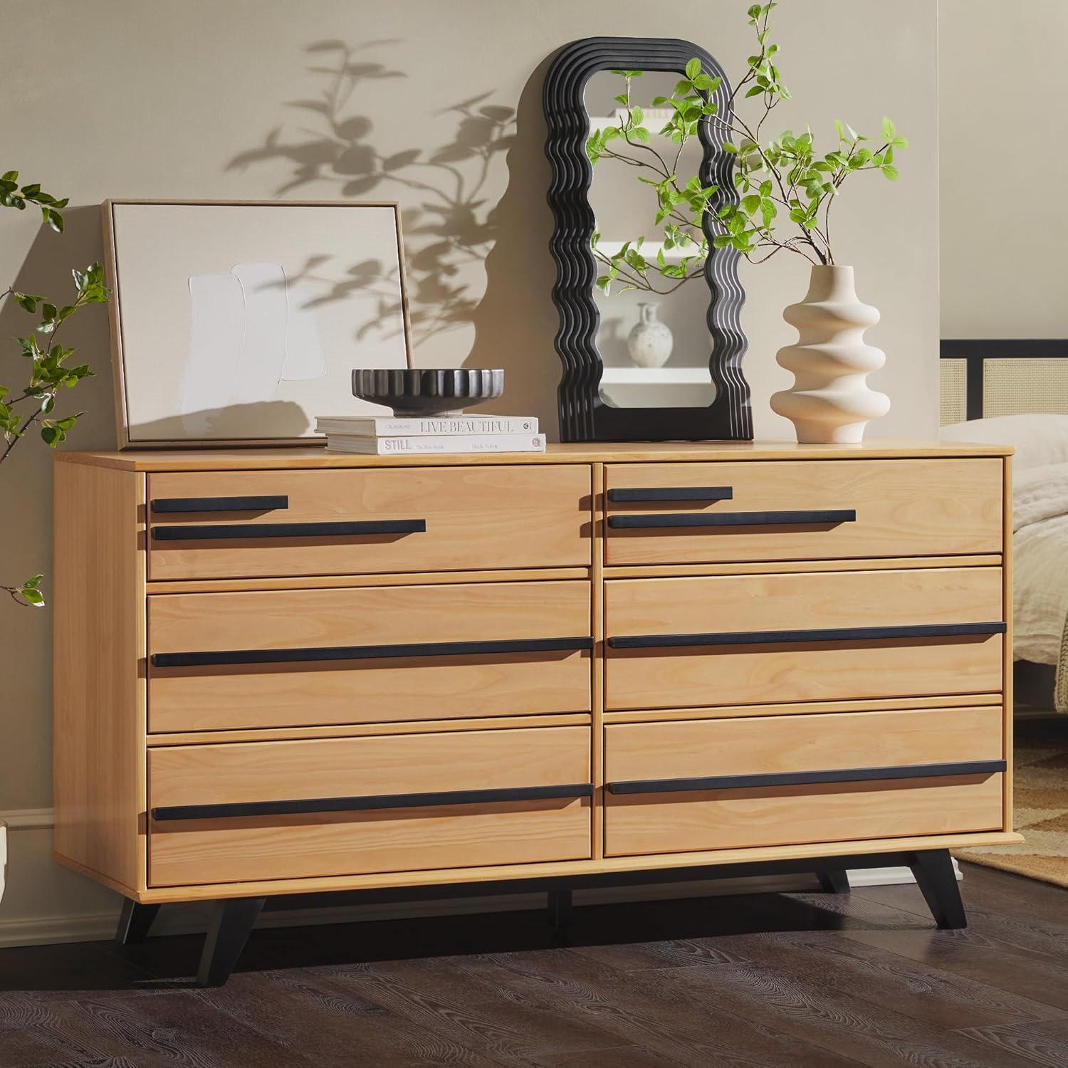 Amiliya Modern Solid Wood Detailed 6-Drawer Dresser