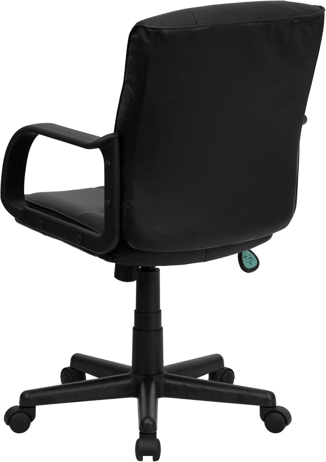 CintBllTer -Back Black LeatherSoft Swivel Task Office Chair with Arms