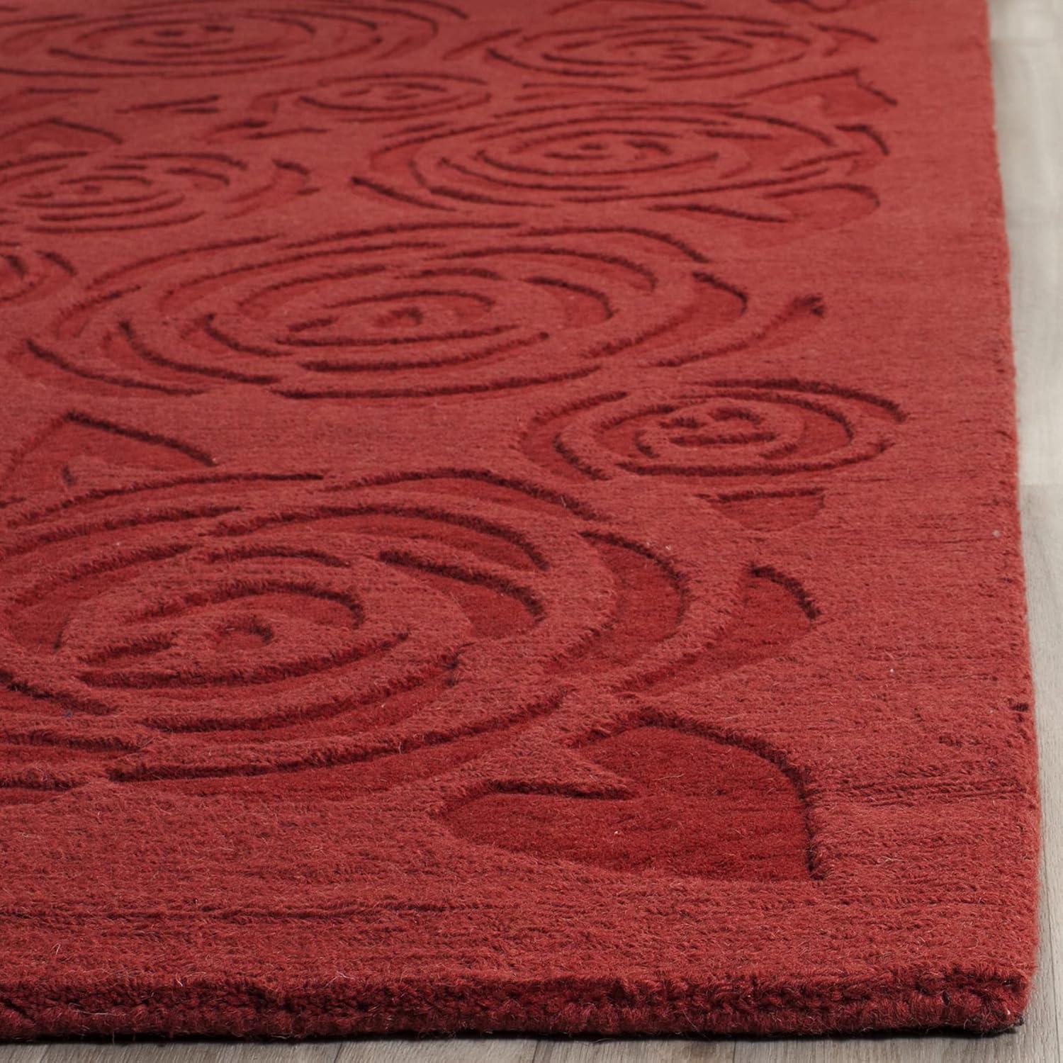 Block Rose Wool Floral Indoor Rug