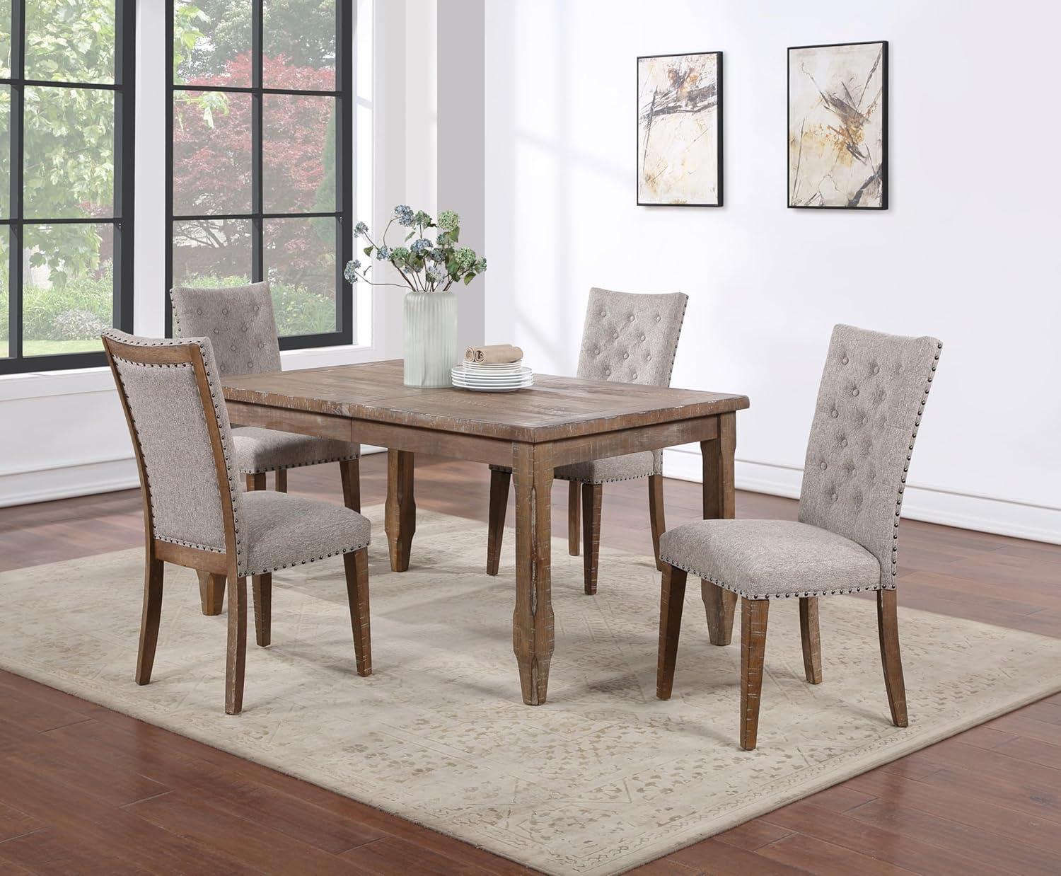 Riverdale Light Brown Reclaimed Wood Extendable Dining Table