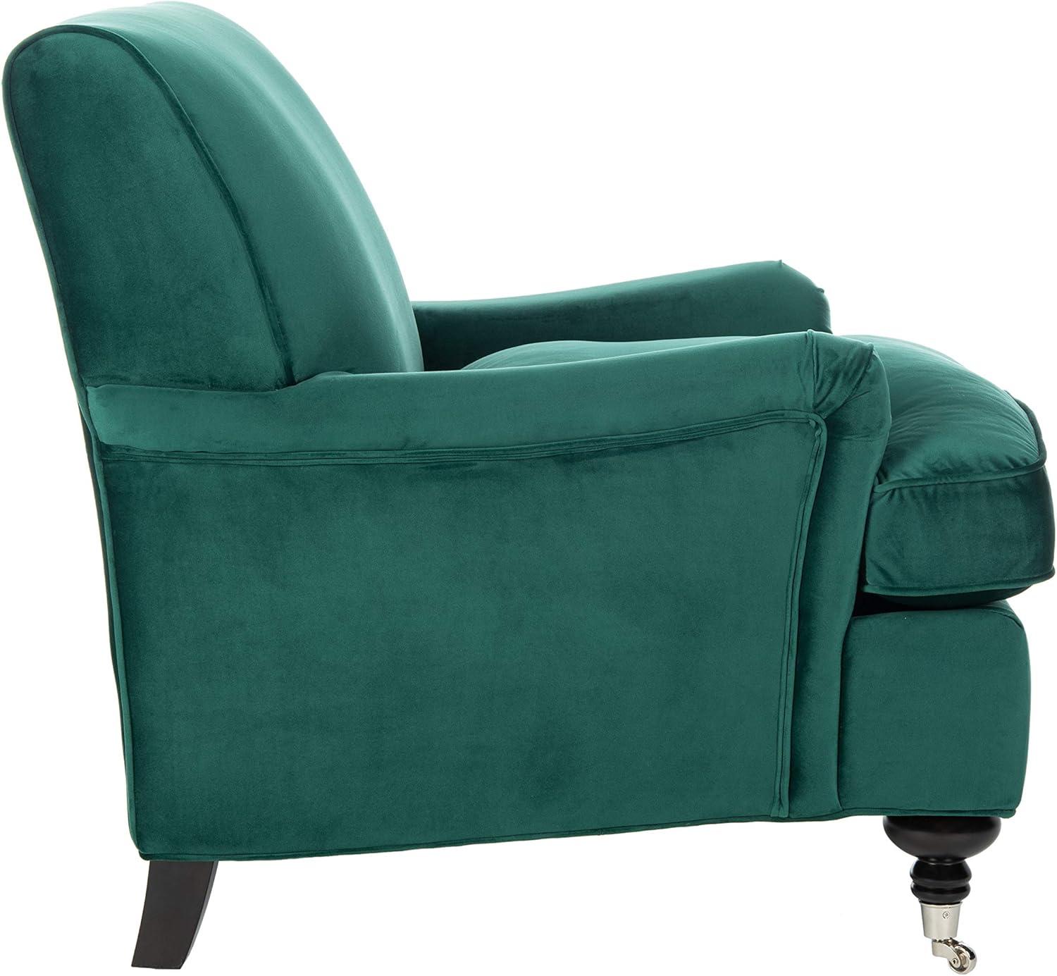 Chloe Contemporary Emerald Green Velvet Arm Chair