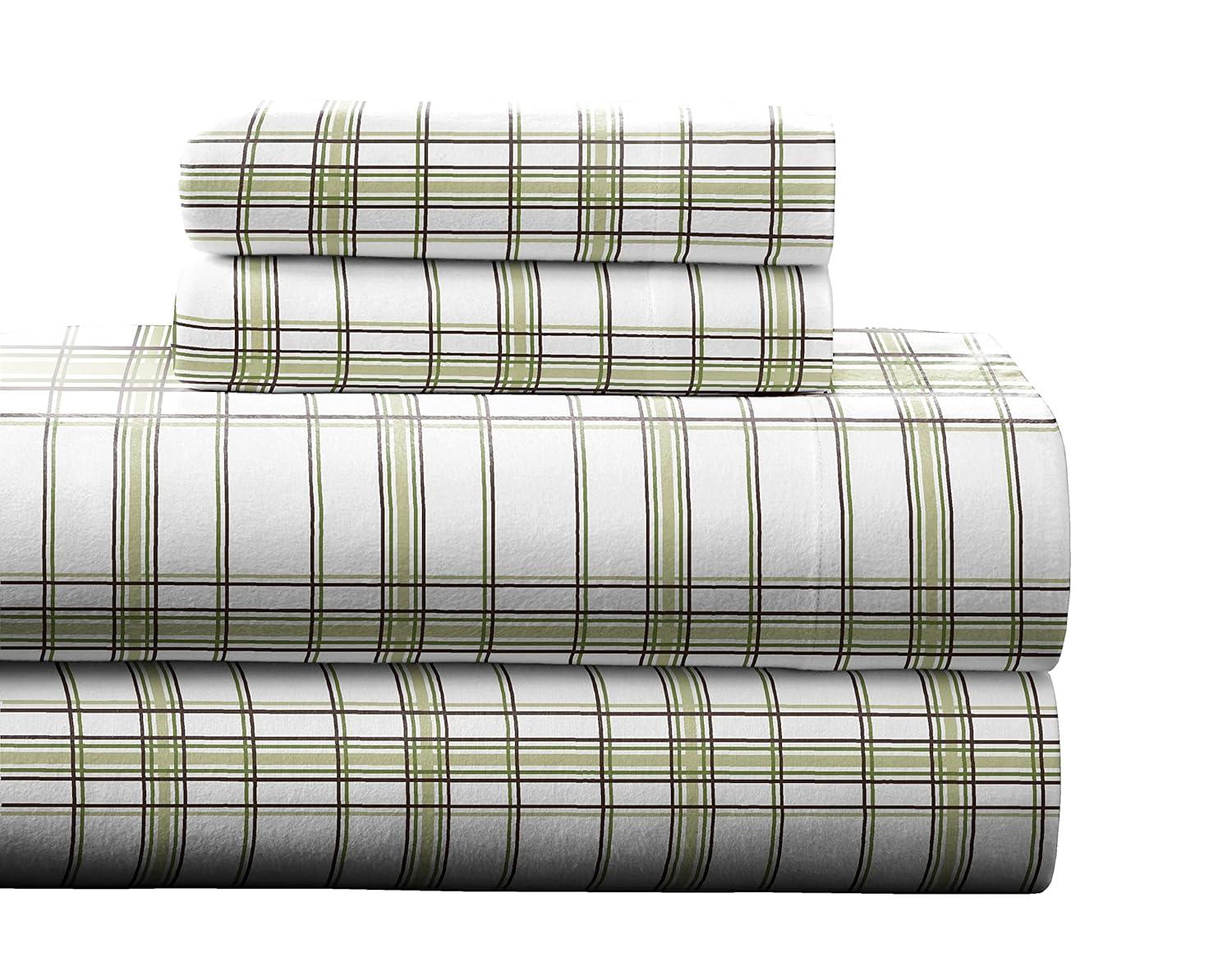 Pointehaven Flannel Plaid Sheet Set