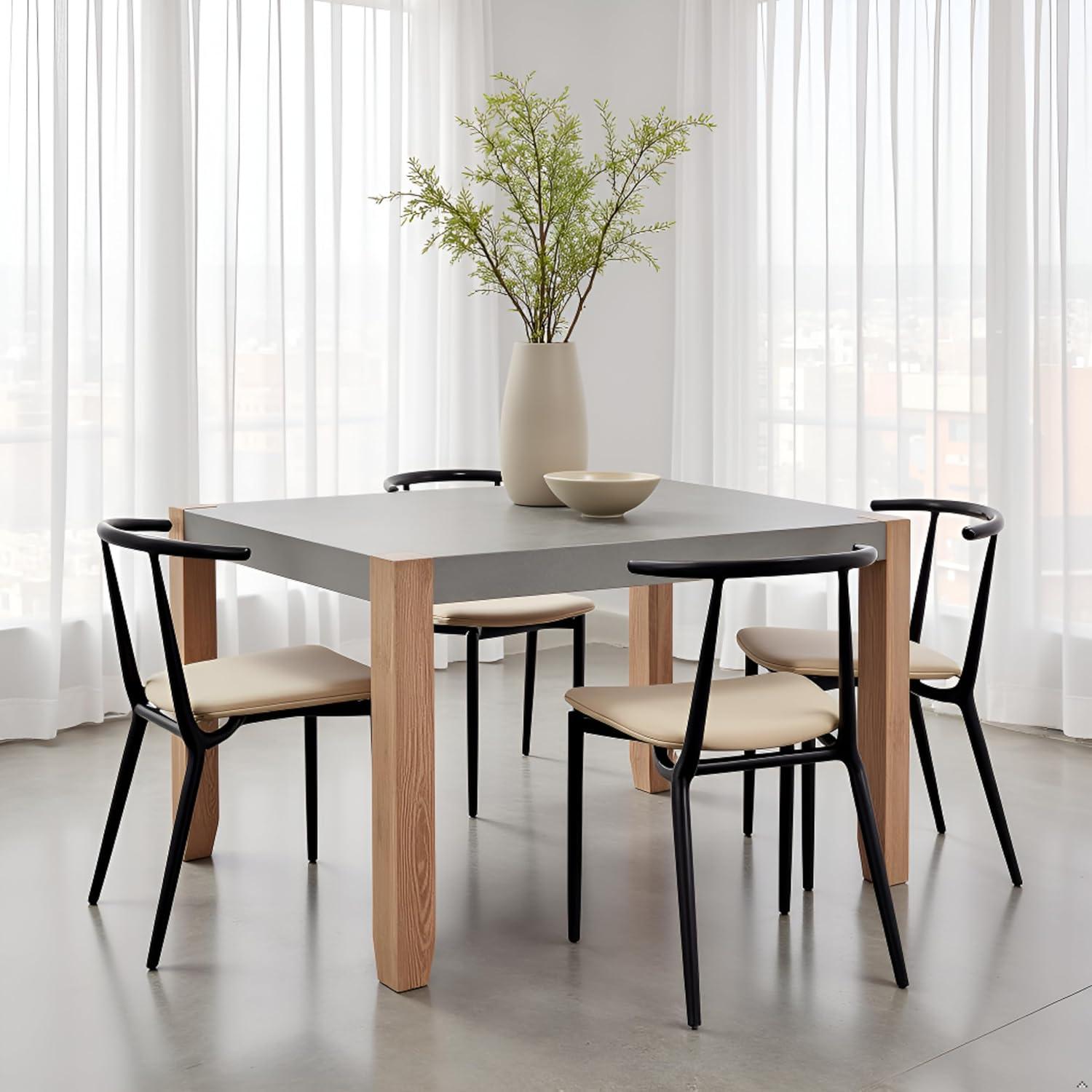 Alaterre Newport 30"H Faux Concrete and Wood Loft Dining Table