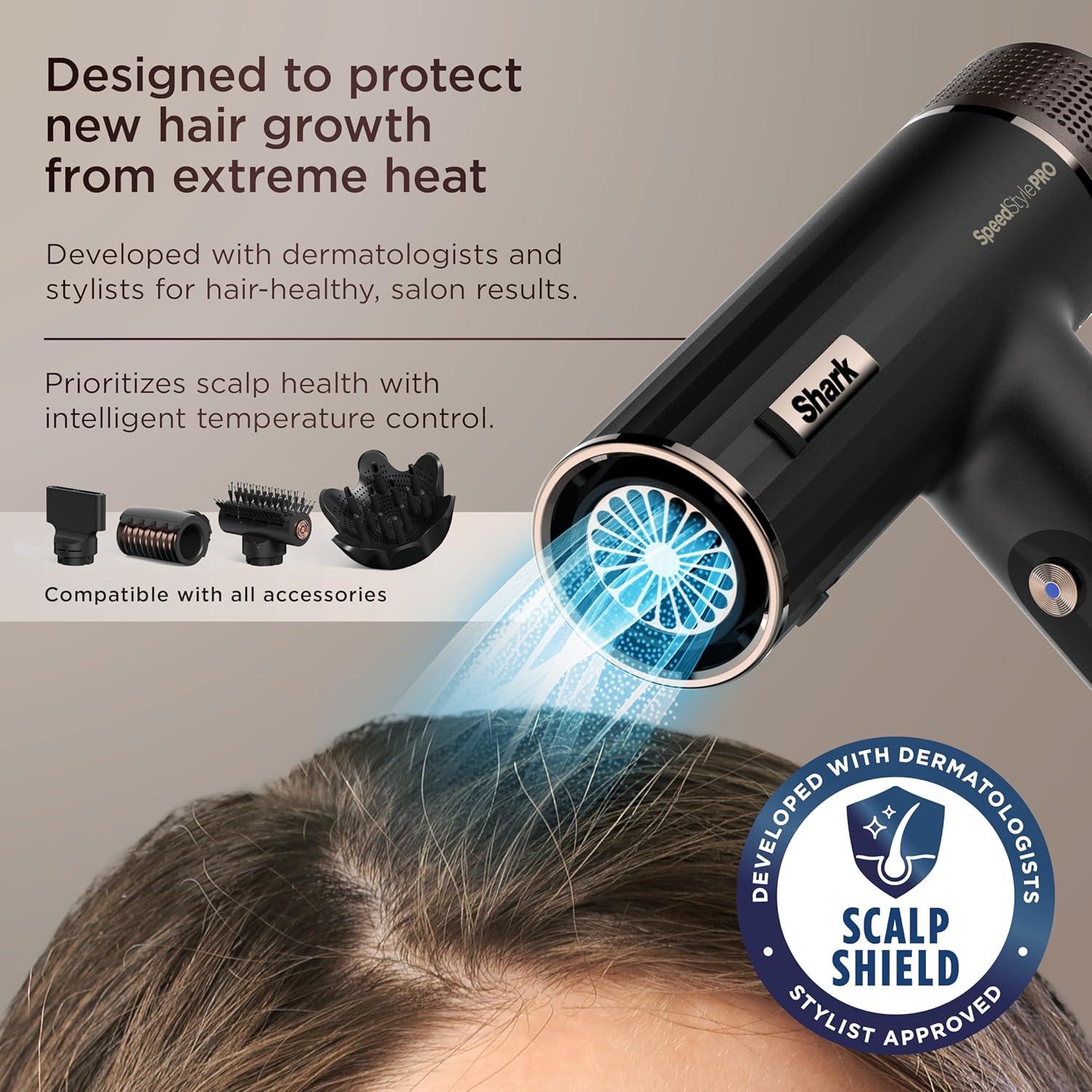 Black High-Velocity Ionic Hair Dryer with Cool Shot