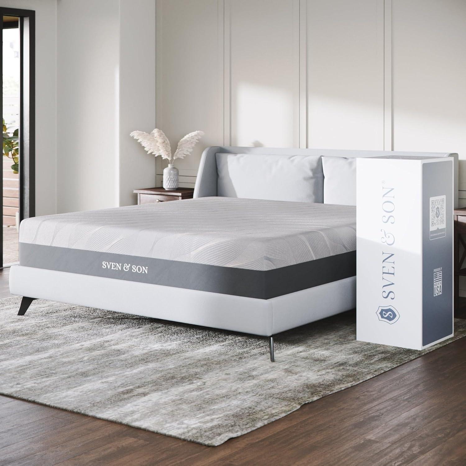 Sven & Son Luxury Hybrid Spring Mattress, Premium Bed-in-a-Box, CertiPUR-US, Made in the USA, 14 inch Medium Soft - King