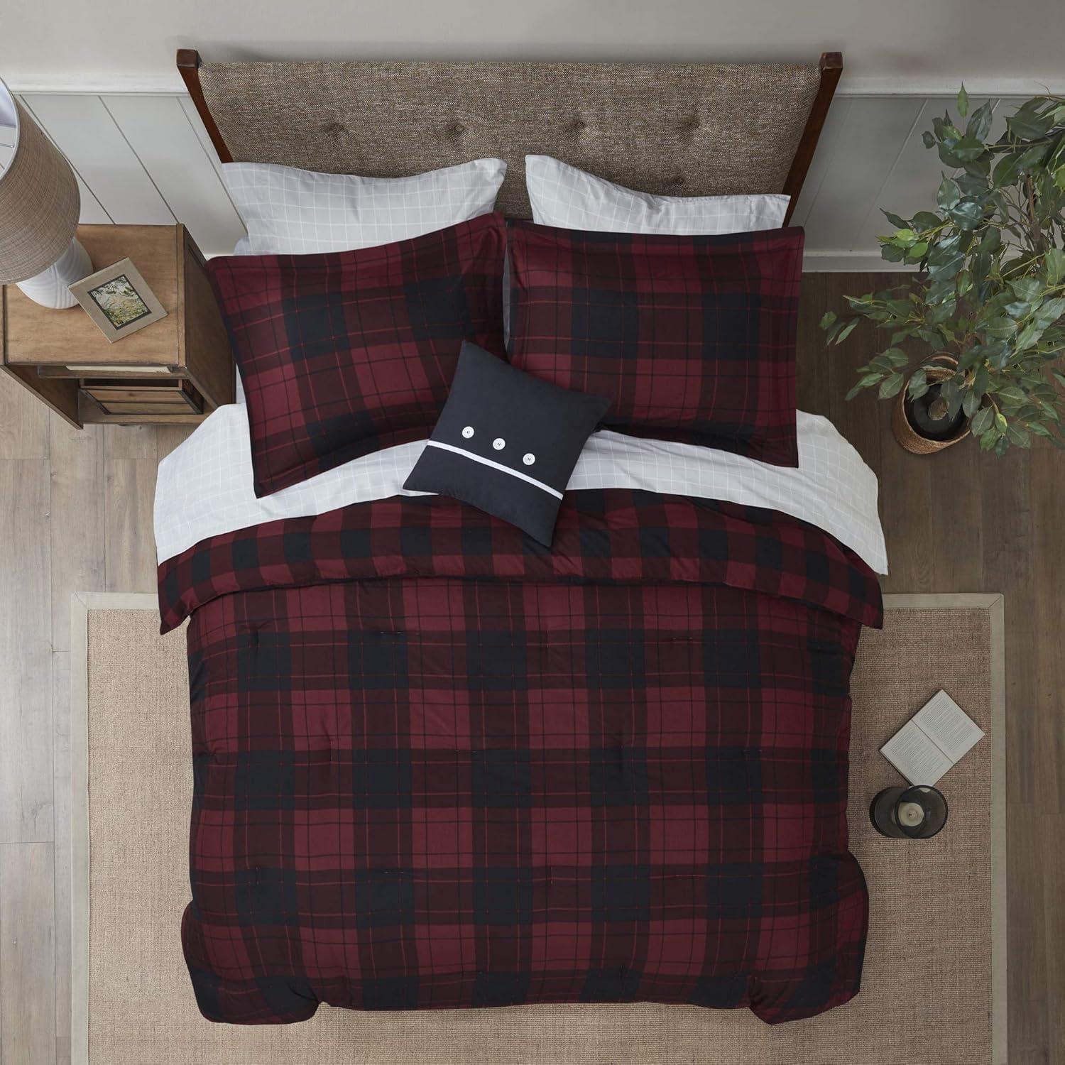 Madison Park Essentials Everest Reversible Plaid Comforter Set with Bed Sheets