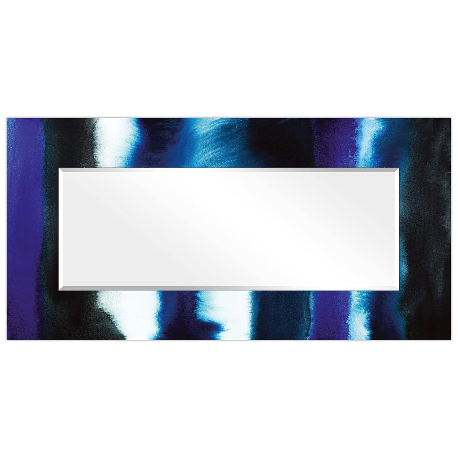 Empire Art Direct Run Off II Rectangular Beveled Mirror on Free Floating Reverse Printed Tempered Art Glass, 72" x 36" x 0.4", Ready to Hang