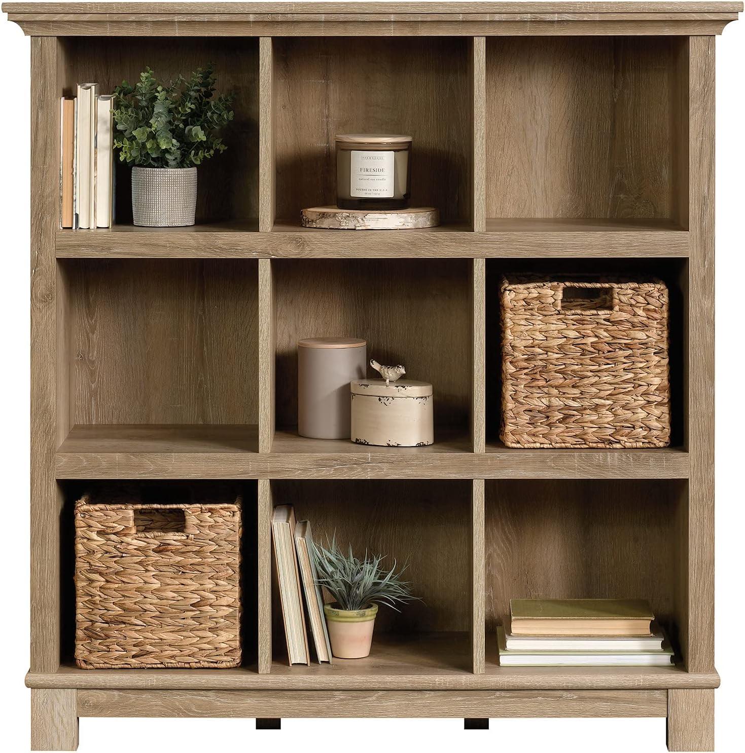 47" Garden Villa 9 Cube Organizer Orchard Oak - Sauder: Storage Bookcase, MDF, Fixed Shelves