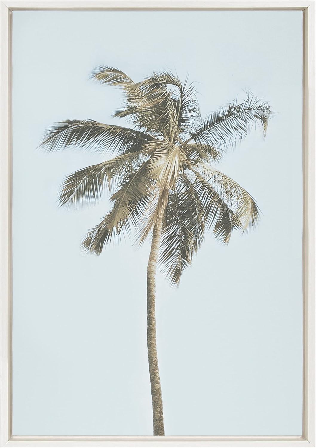 Sylvie One Coconut Palm Tree by The Creative Bunch Studio Framed Wall Canvas - Kate & Laurel All Things Decor